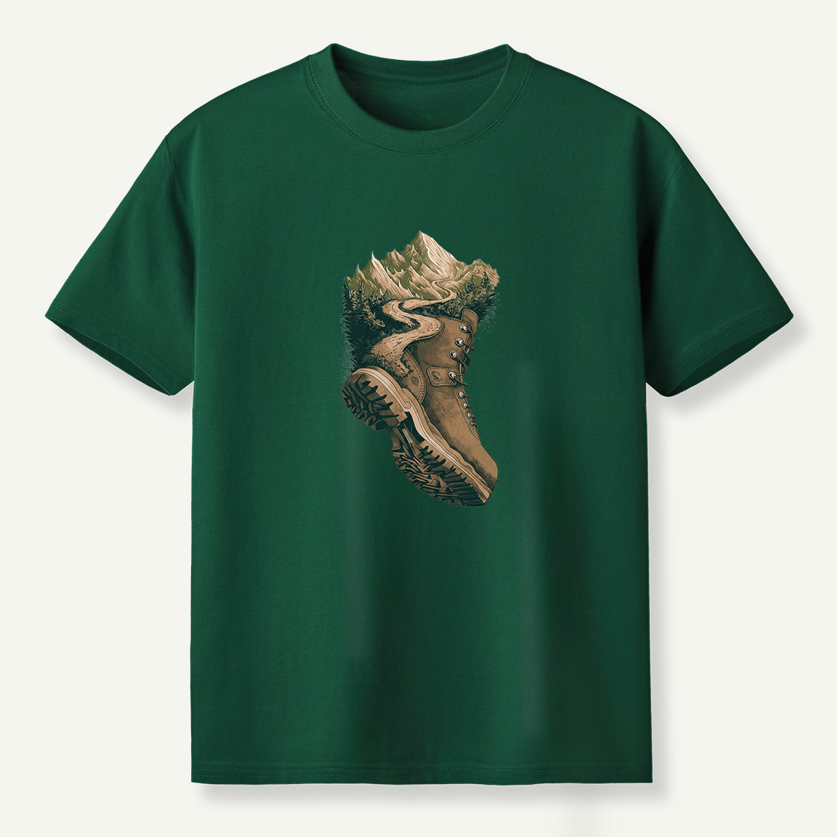 Hiking Boot Mountain Trail Landscape T-Shirt