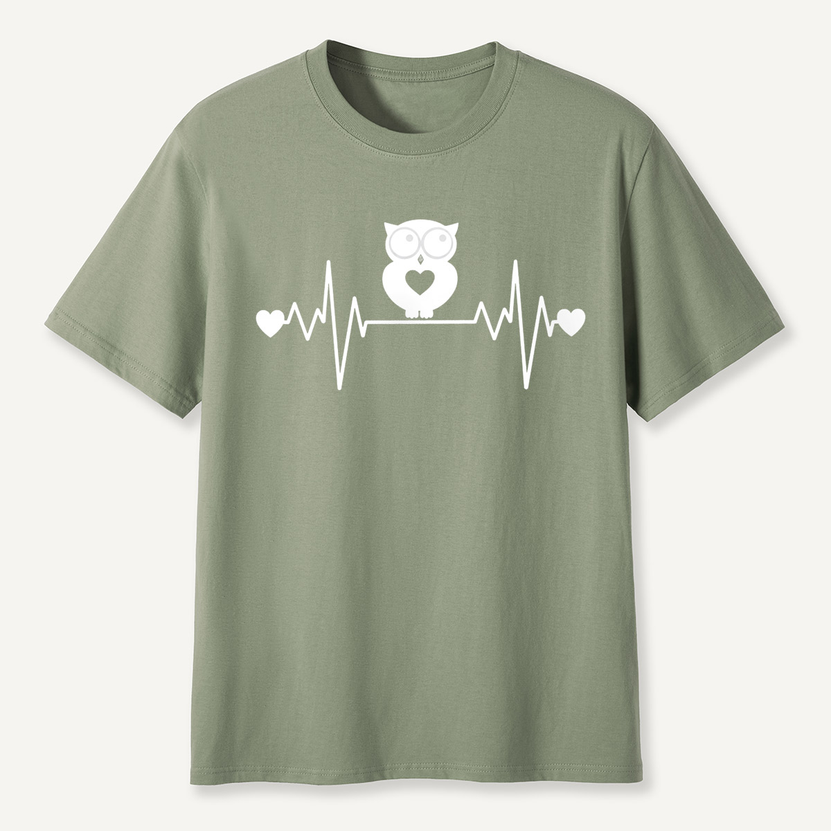 Heartbeat Owl Love Pink T-Shirt