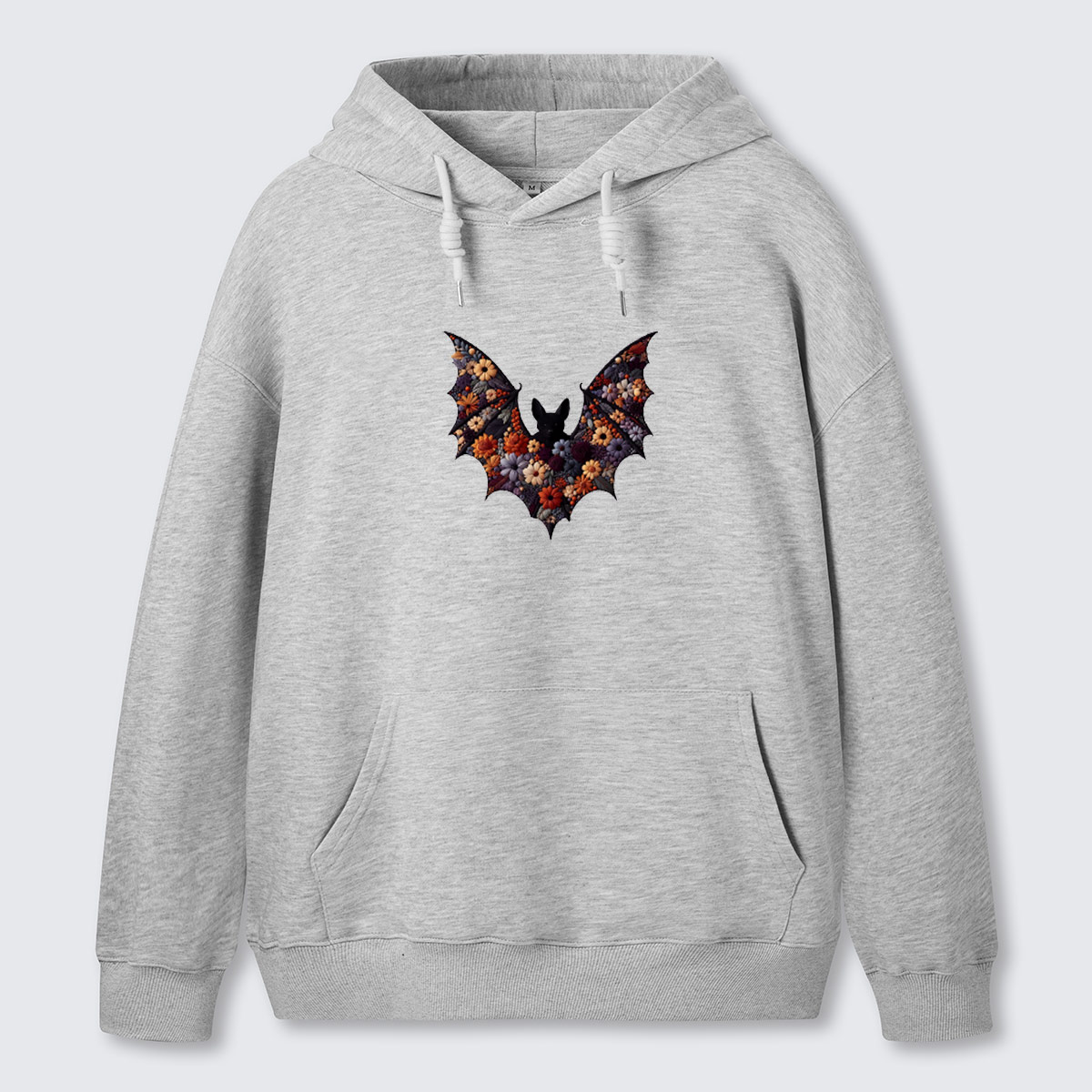 Moth Wings Minimal Embroidered Cotton Hoodie