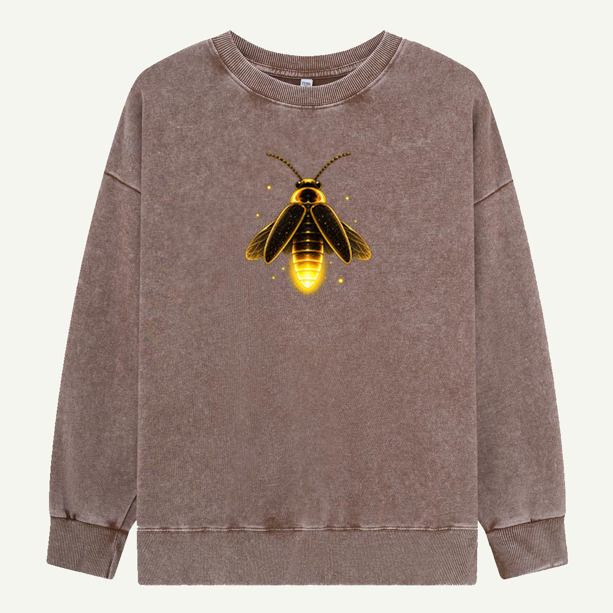 Glowing Firefly Nature Illustration Washed Sweatshirts