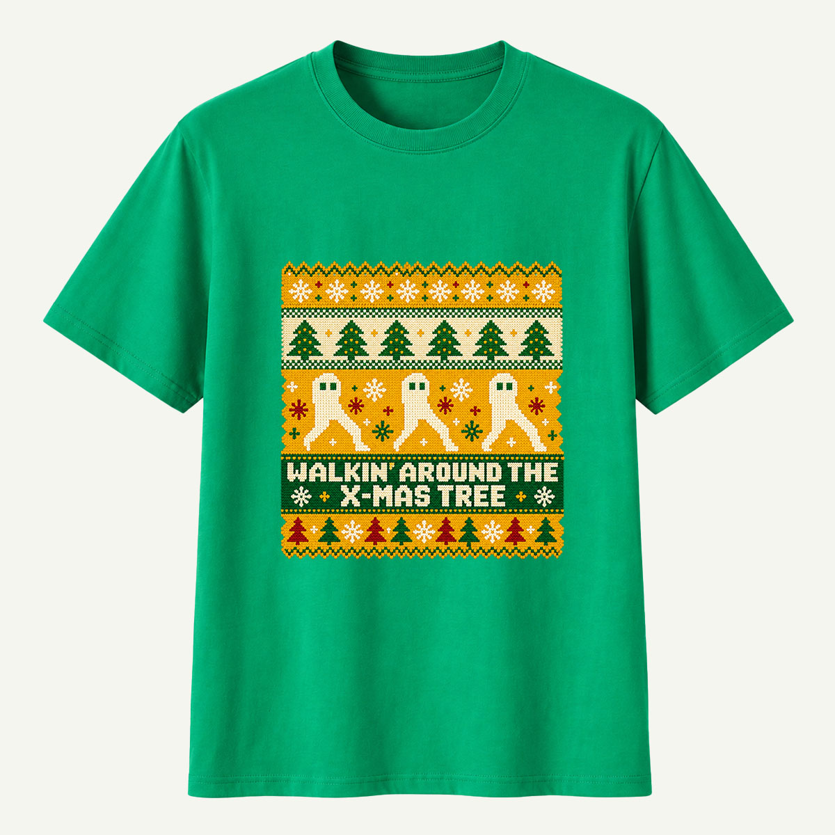 Walkin Around The Xmas Tree Ghost Christmas T-Shirt