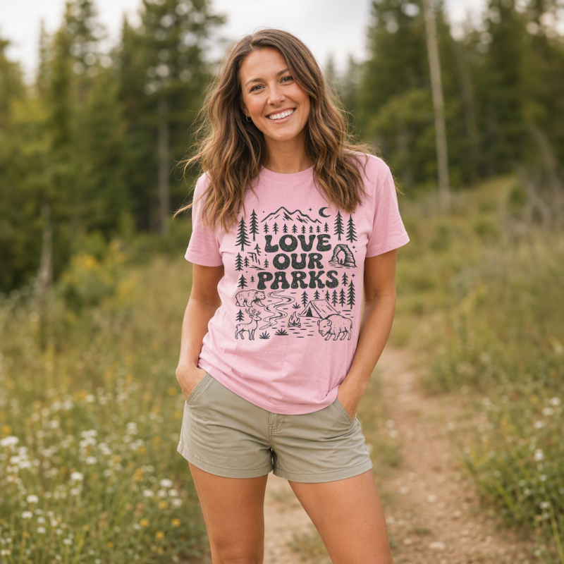 Love Our Parks Wildlife Camping T-Shirt