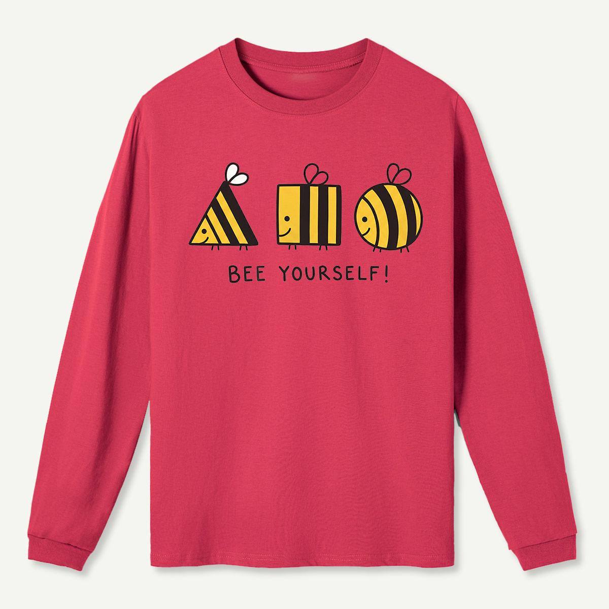 Bee Yourself Geometric Bees Long Sleeve T-Shirt