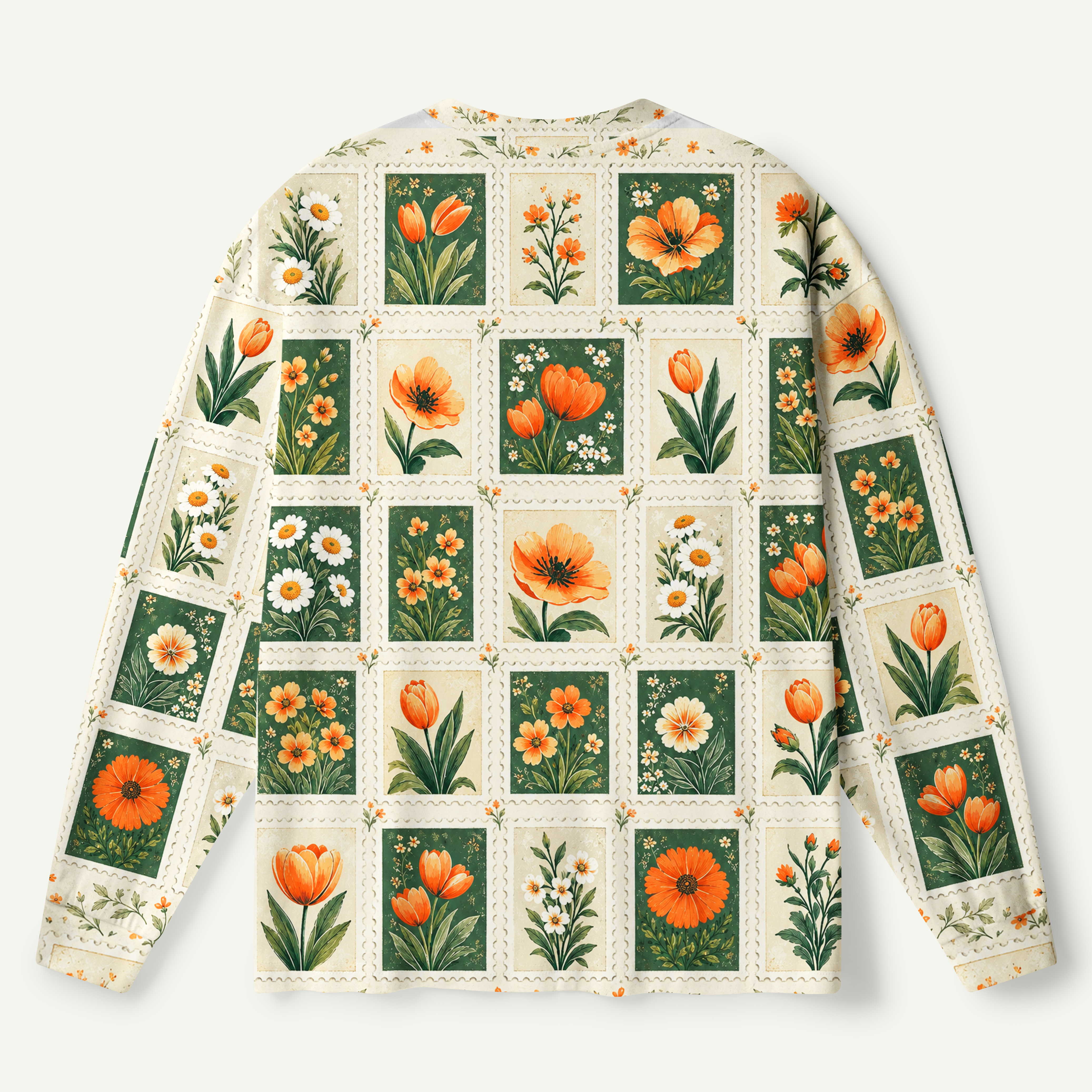 Botanical Patchwork Bloom Grid Premium Pure Cotton Long Sleeves