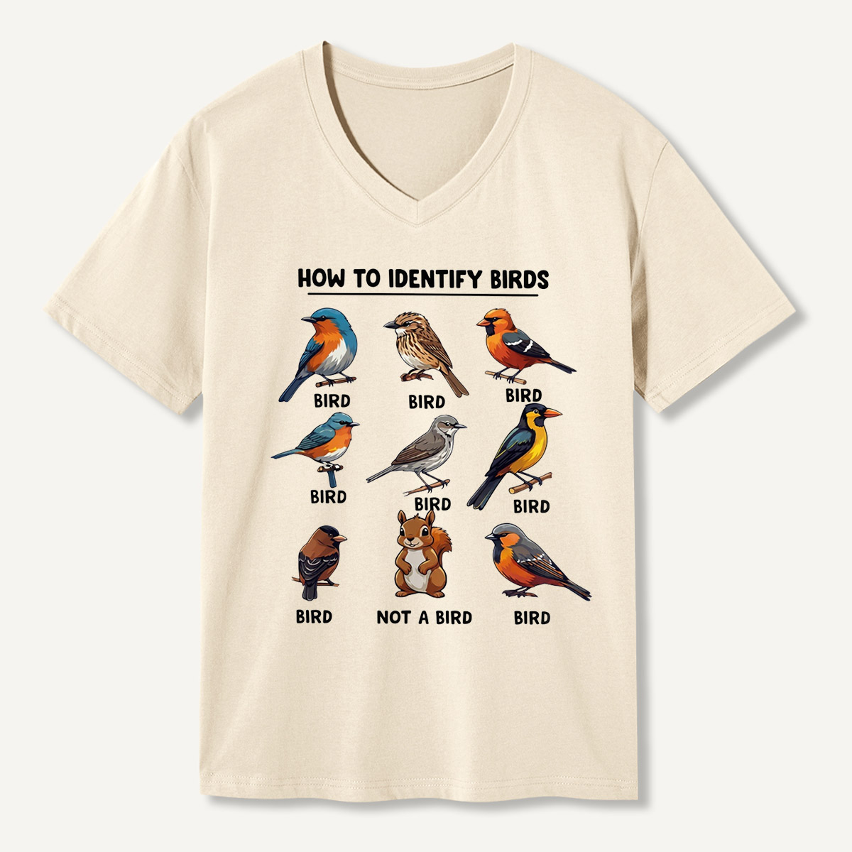 Funny Bird How to Identify Birds V-neck T-Shirt
