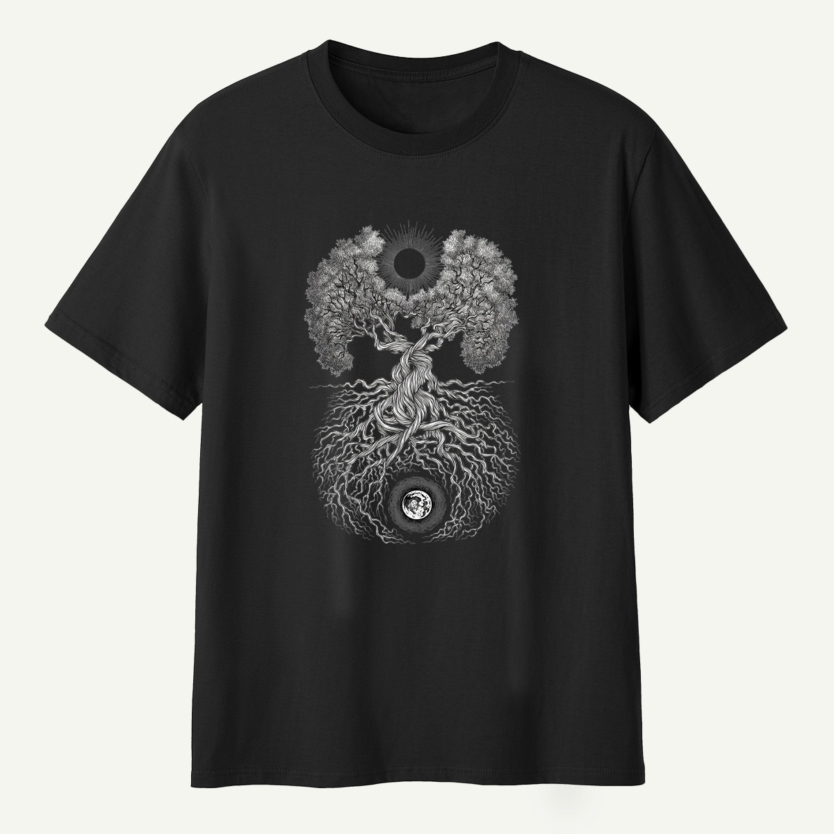 Tree Of Life Sun And Moon Duality T-Shirt