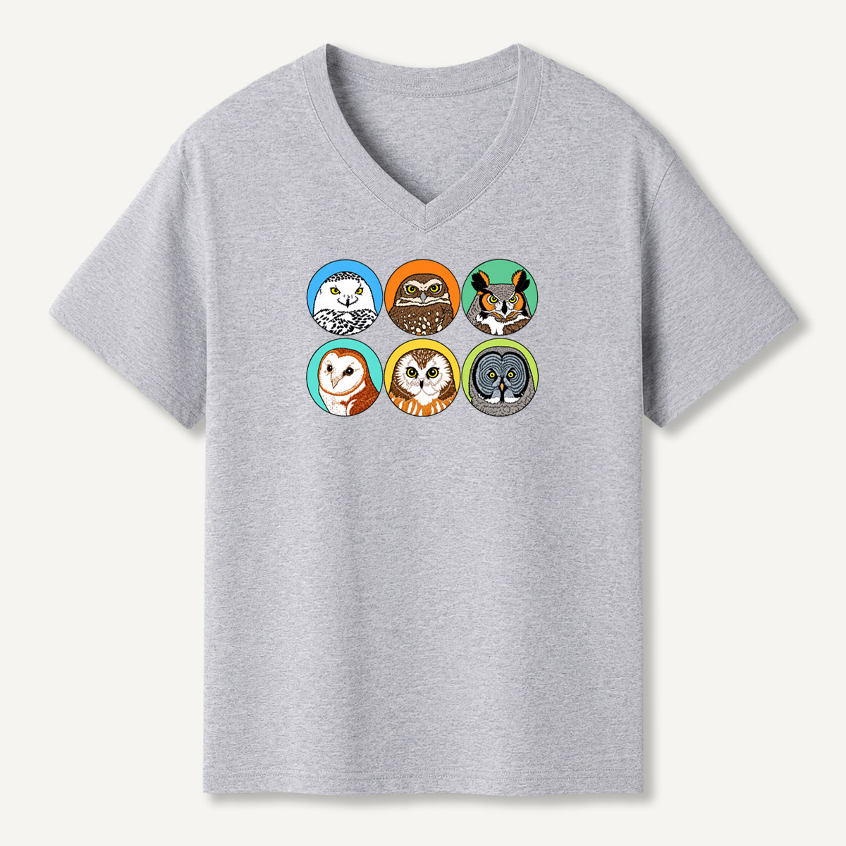 Owl Circle Portrait Collection V-neck T-Shirt