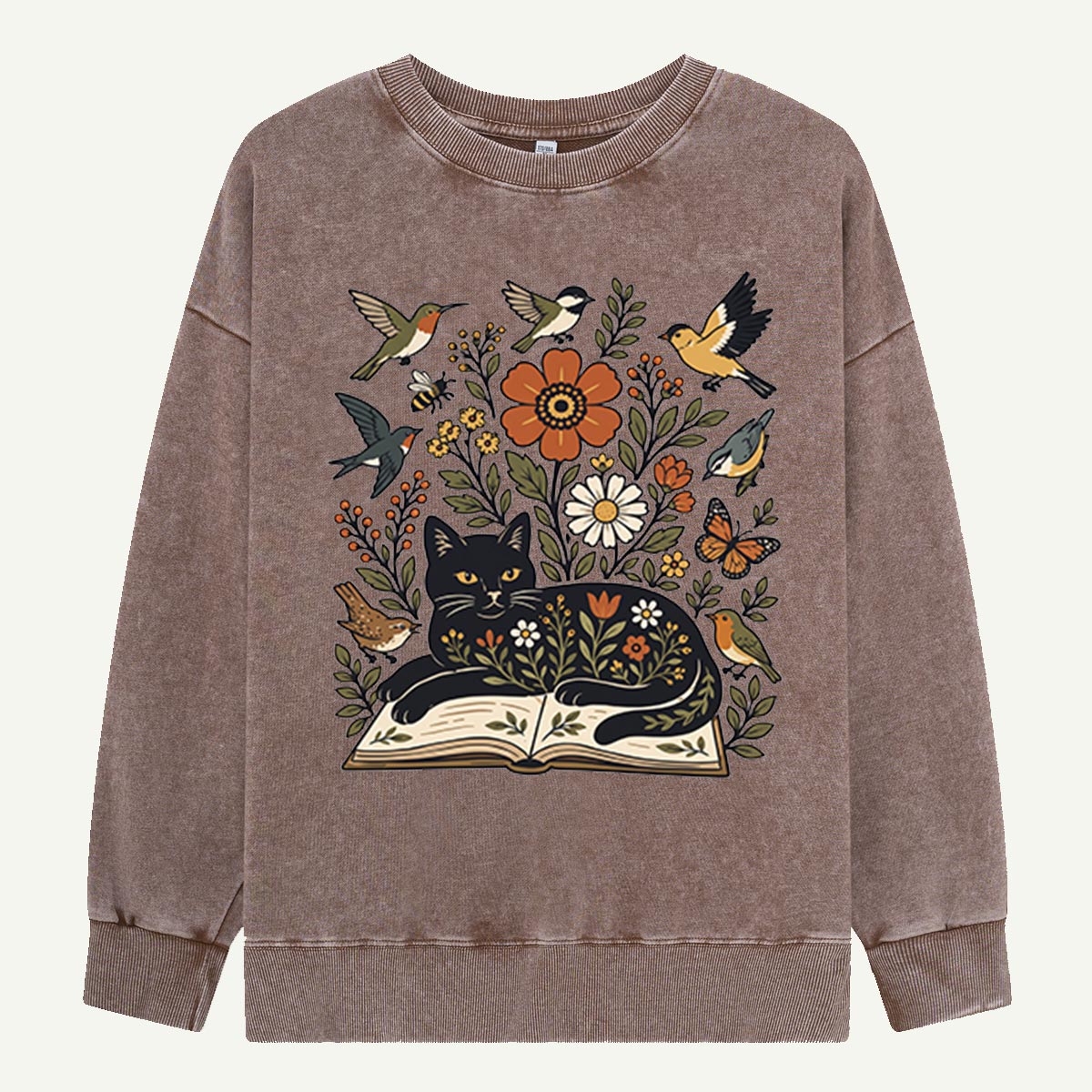 The Cat Who Read the Garden Washed Sweatshirts