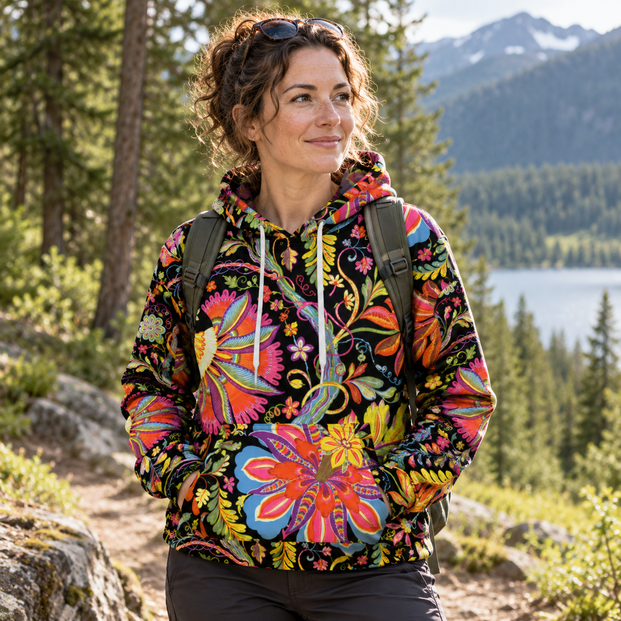 Ornamental Folk Garden All-over Printed Hoodie