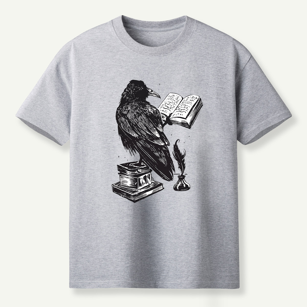Raven Scholar Reading Books T-Shirt