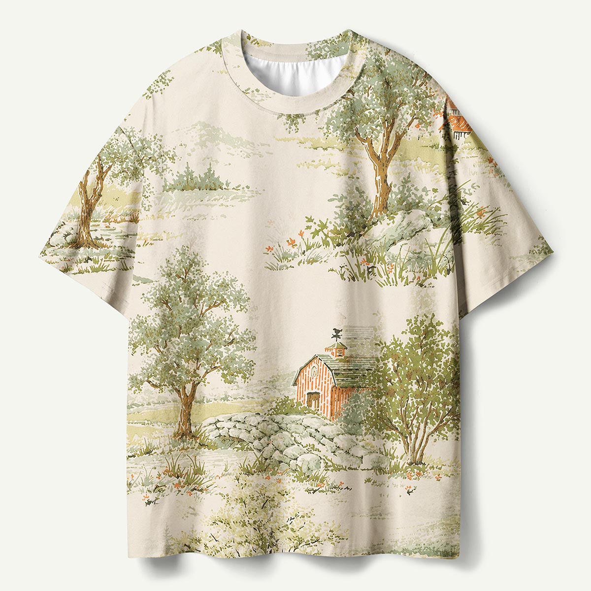 Cozy Countryside Cottage Premium Cotton Tee