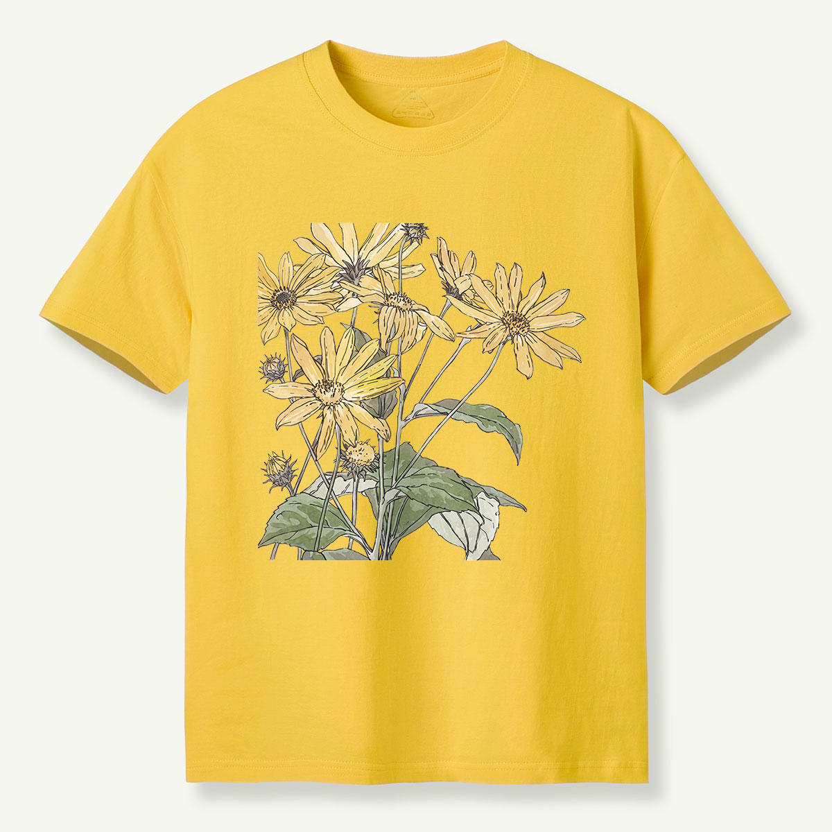 Yellow Wildflowers Botanical Illustration T-Shirt