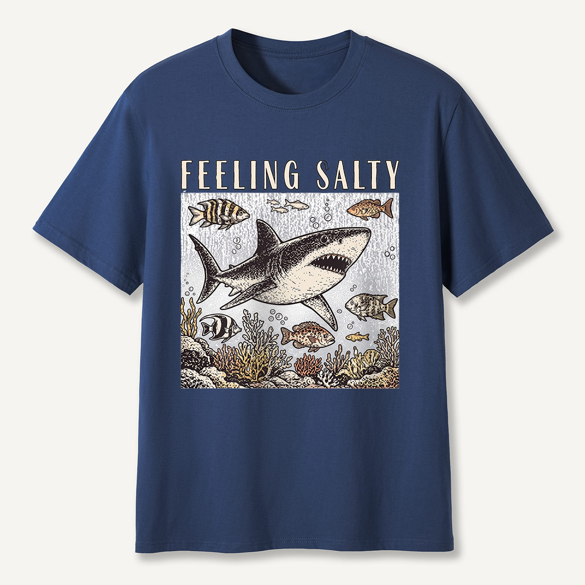 Feeling Salty Shark Ocean Humor T-Shirt