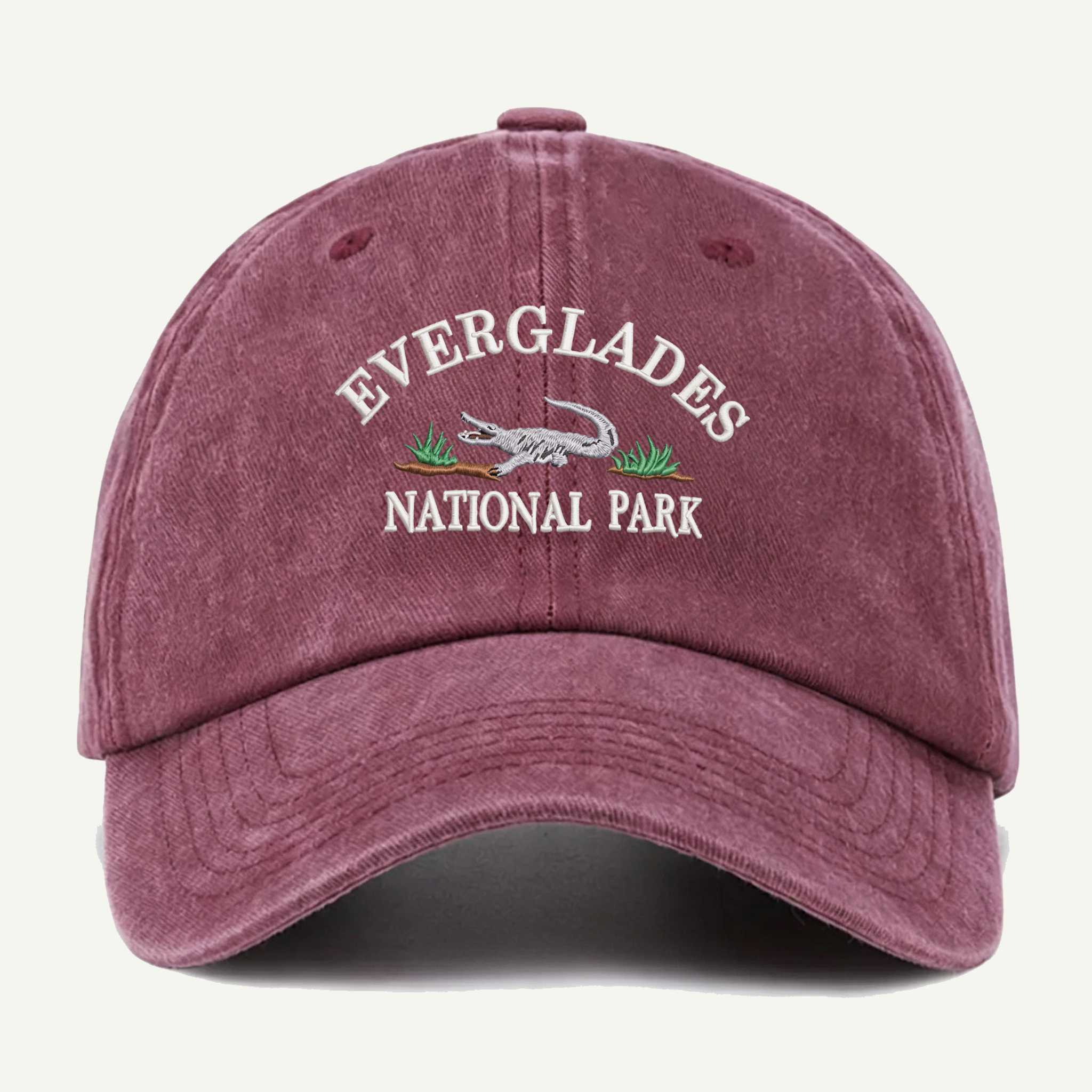 Everglades National Park Alligator Wilderness Washed Embroidered Hat
