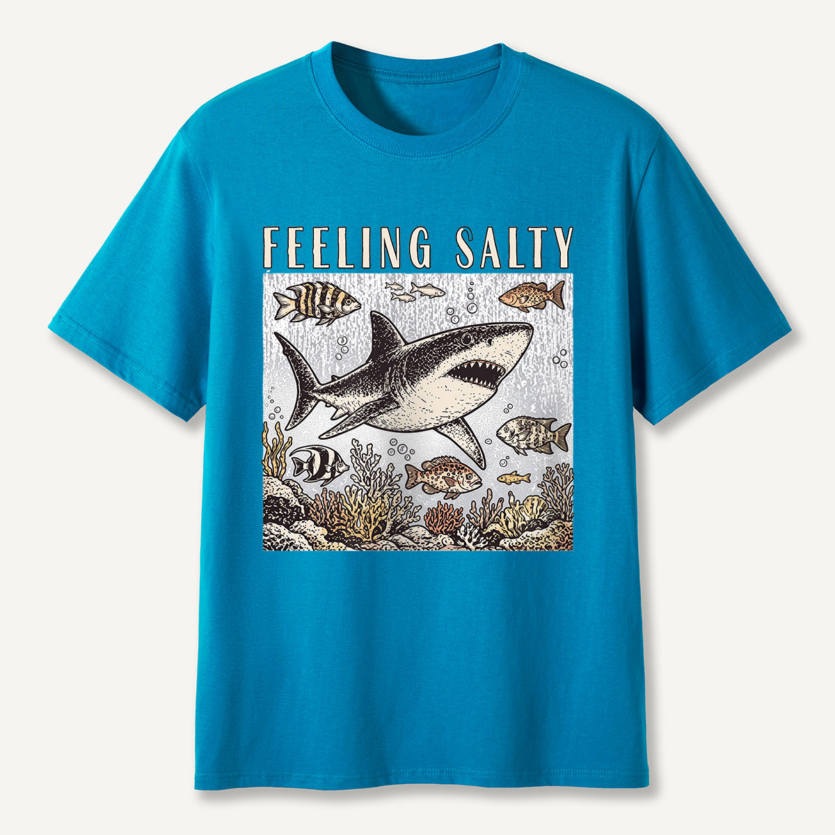 Feeling Salty Shark Ocean Humor T-Shirt
