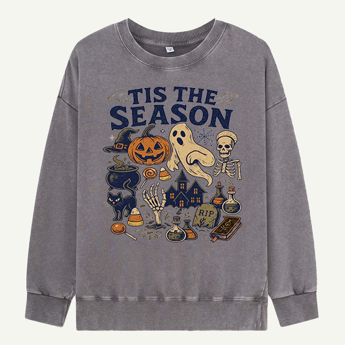Tis The Season Halloween Icons Washed Sweatshirts