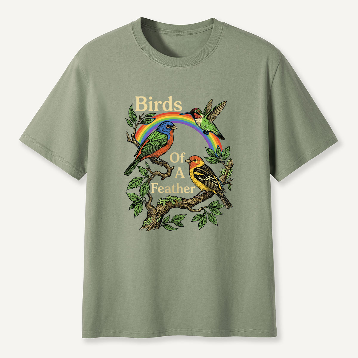 Birds Of A Feather Rainbow Birds T-Shirt