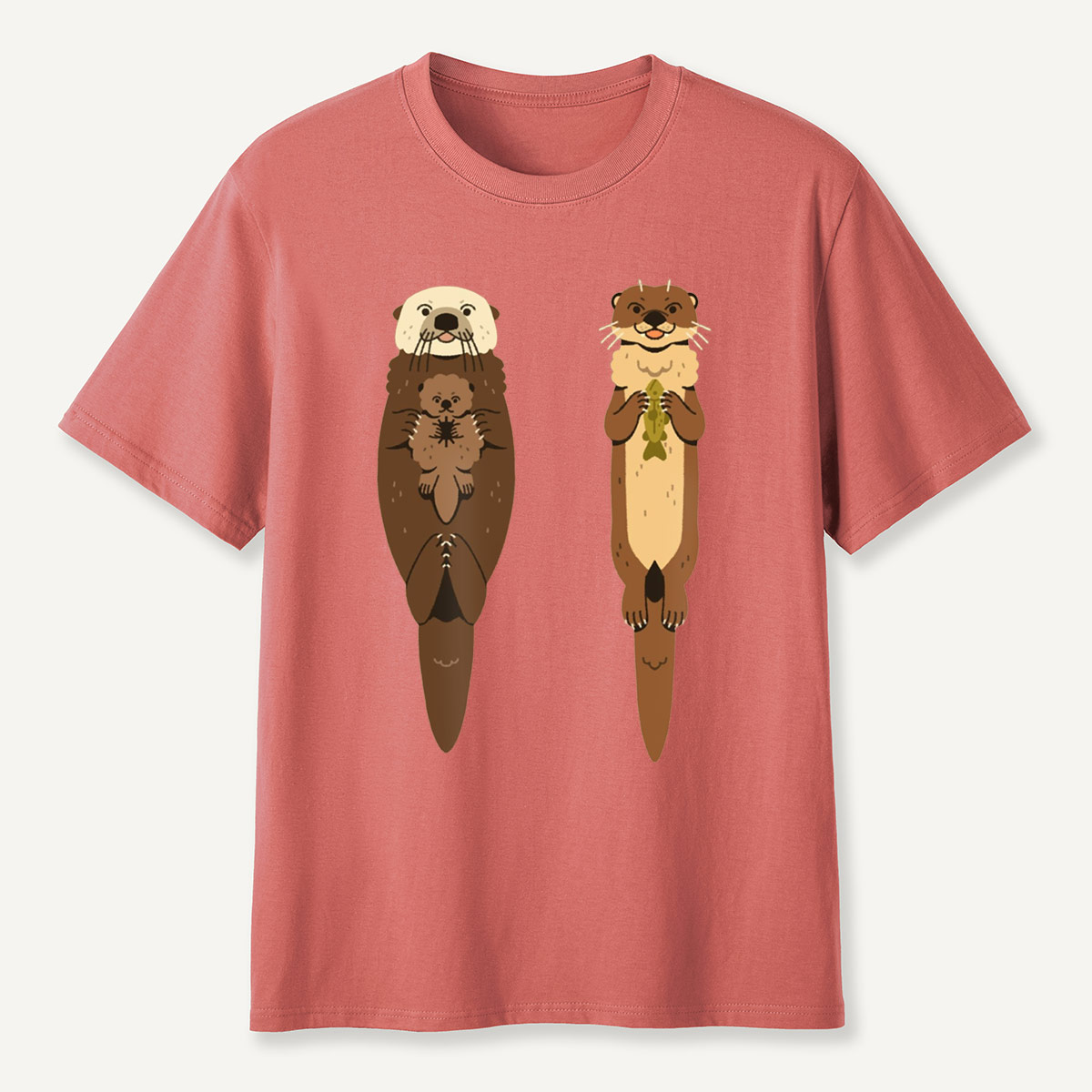 Sea Otter and River Otter Cute Duo T-Shirt