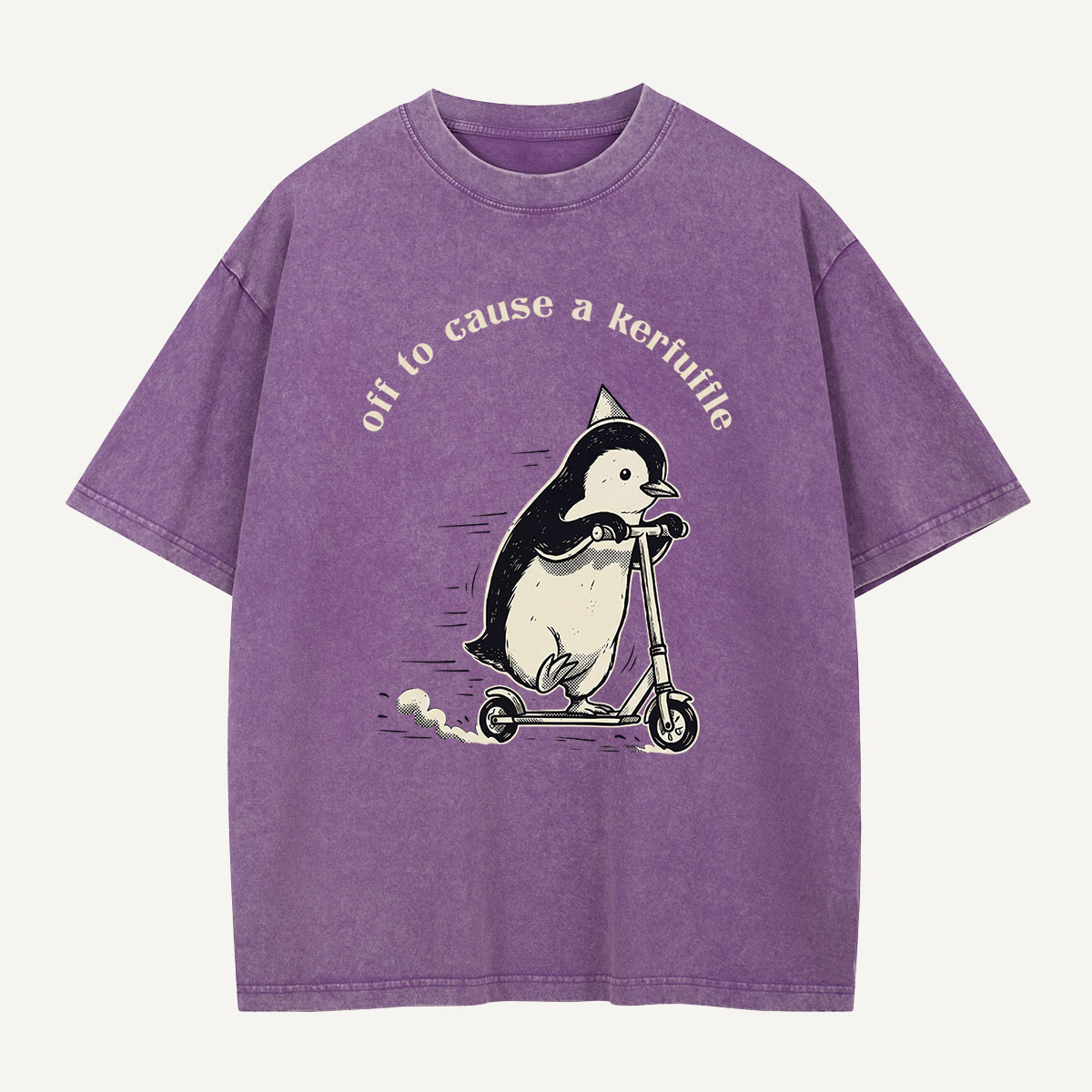 Flight Was Never An Option Axe Penguin Washed T-Shirt