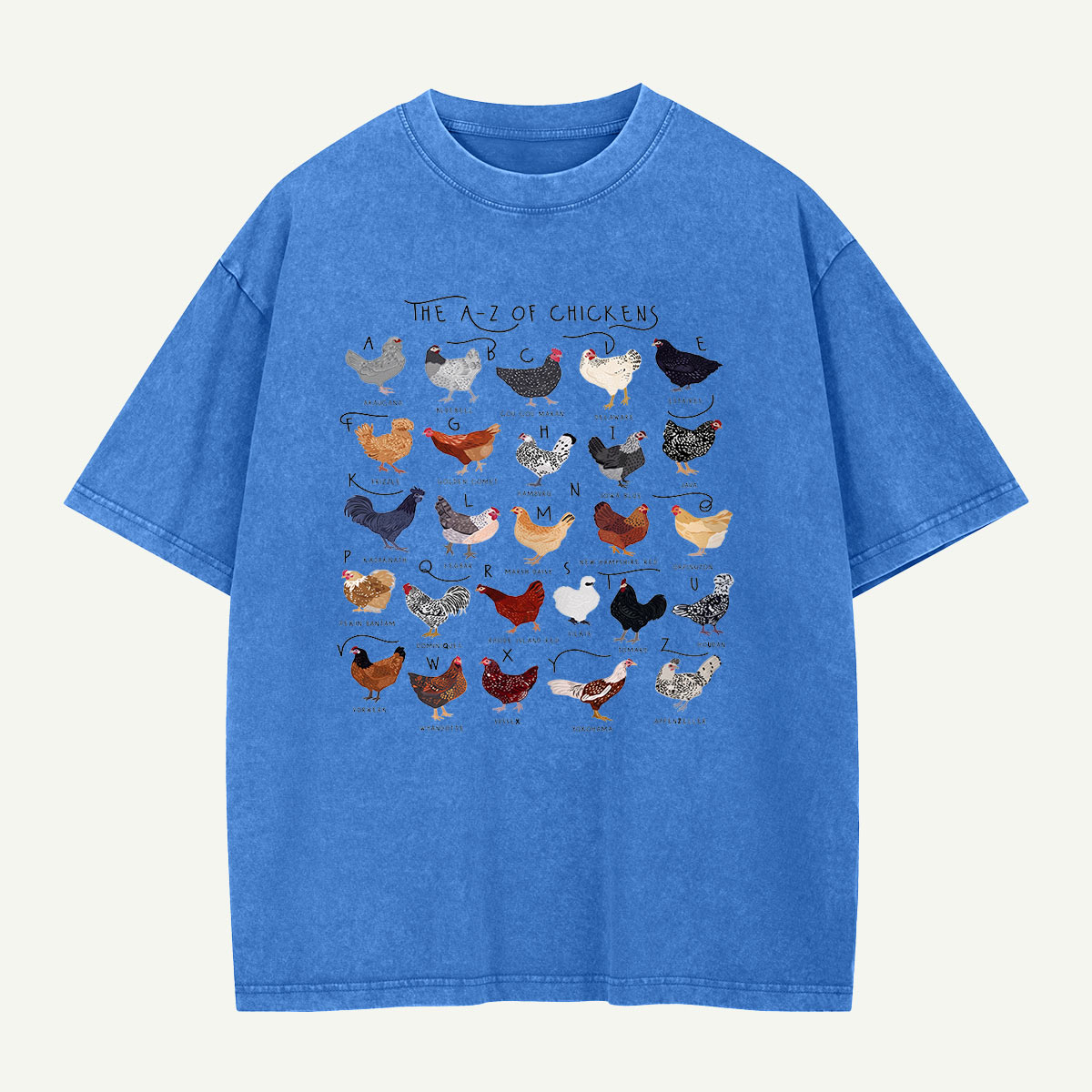 The Chicken Alphabet Washed T-Shirt