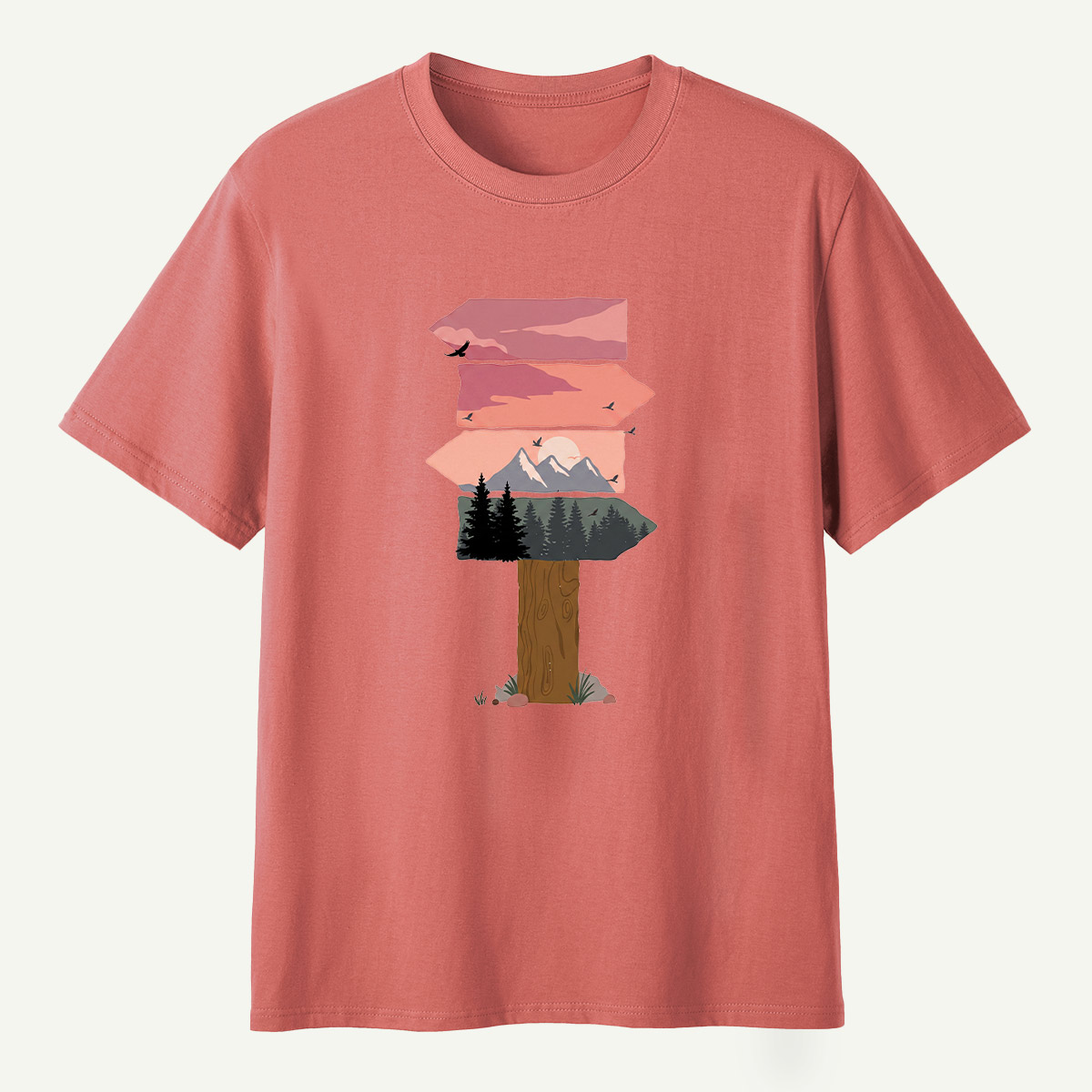 Sunset Layers Over Pine Forest T-Shirt