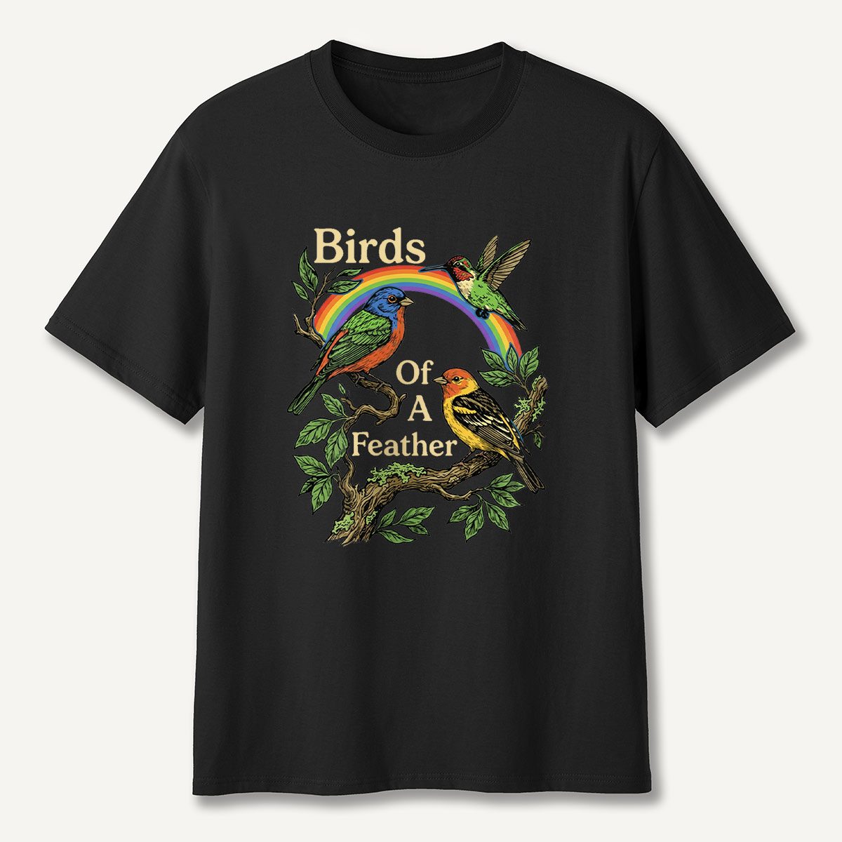 Birds Of A Feather Rainbow Birds T-Shirt
