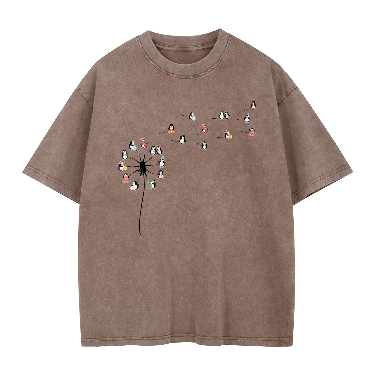 Penguins Gone with the Wind Washed T-Shirt