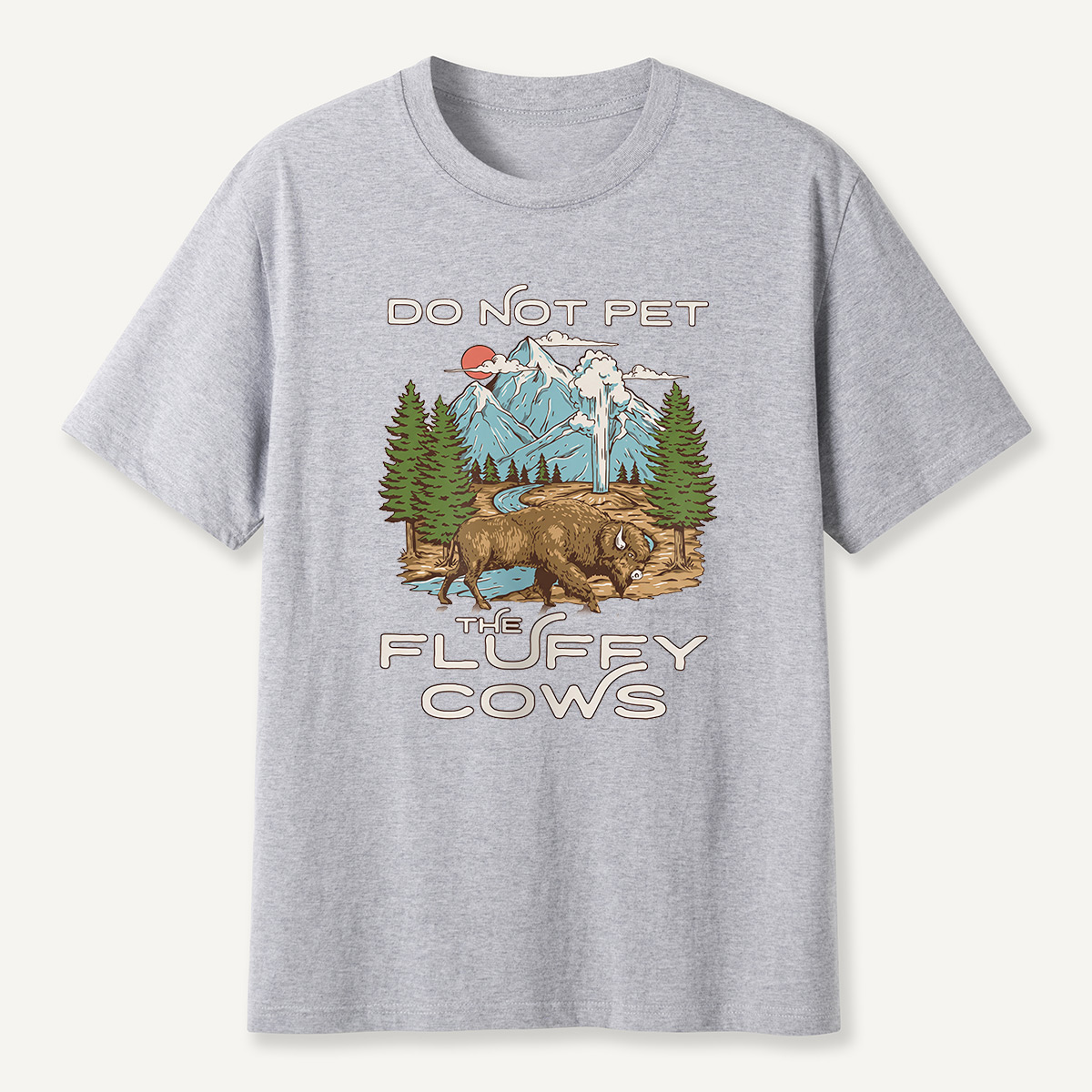 Do Not Pet the Fluffy Cows Mountain Scene T-Shirt