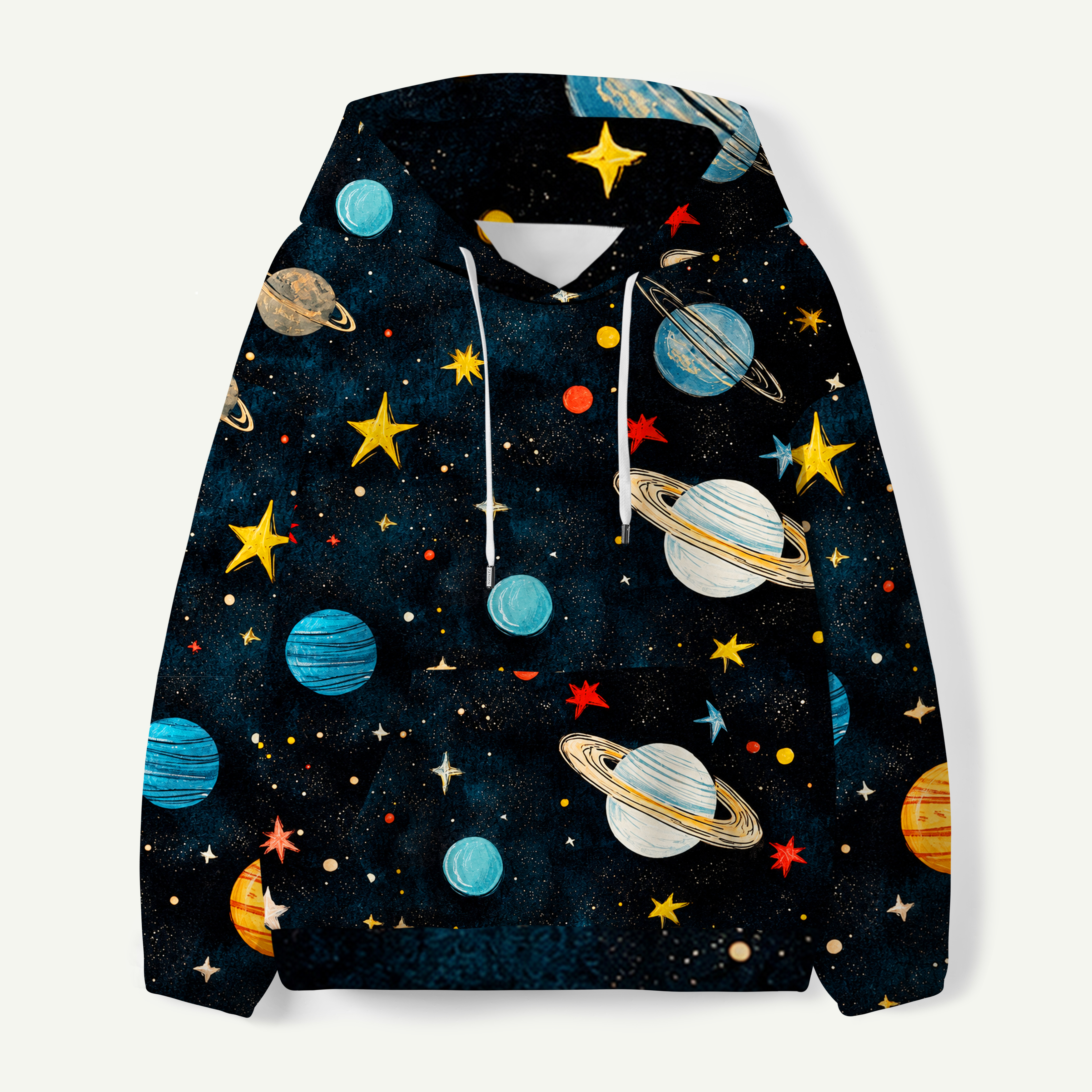 Cosmic Planets Starry Space Pattern Kids All-over Printed Hoodie