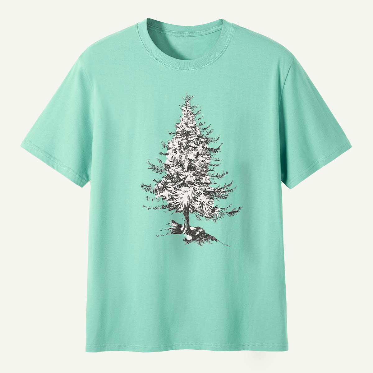 Lone Pine Tree Detailed Sketch T-Shirt