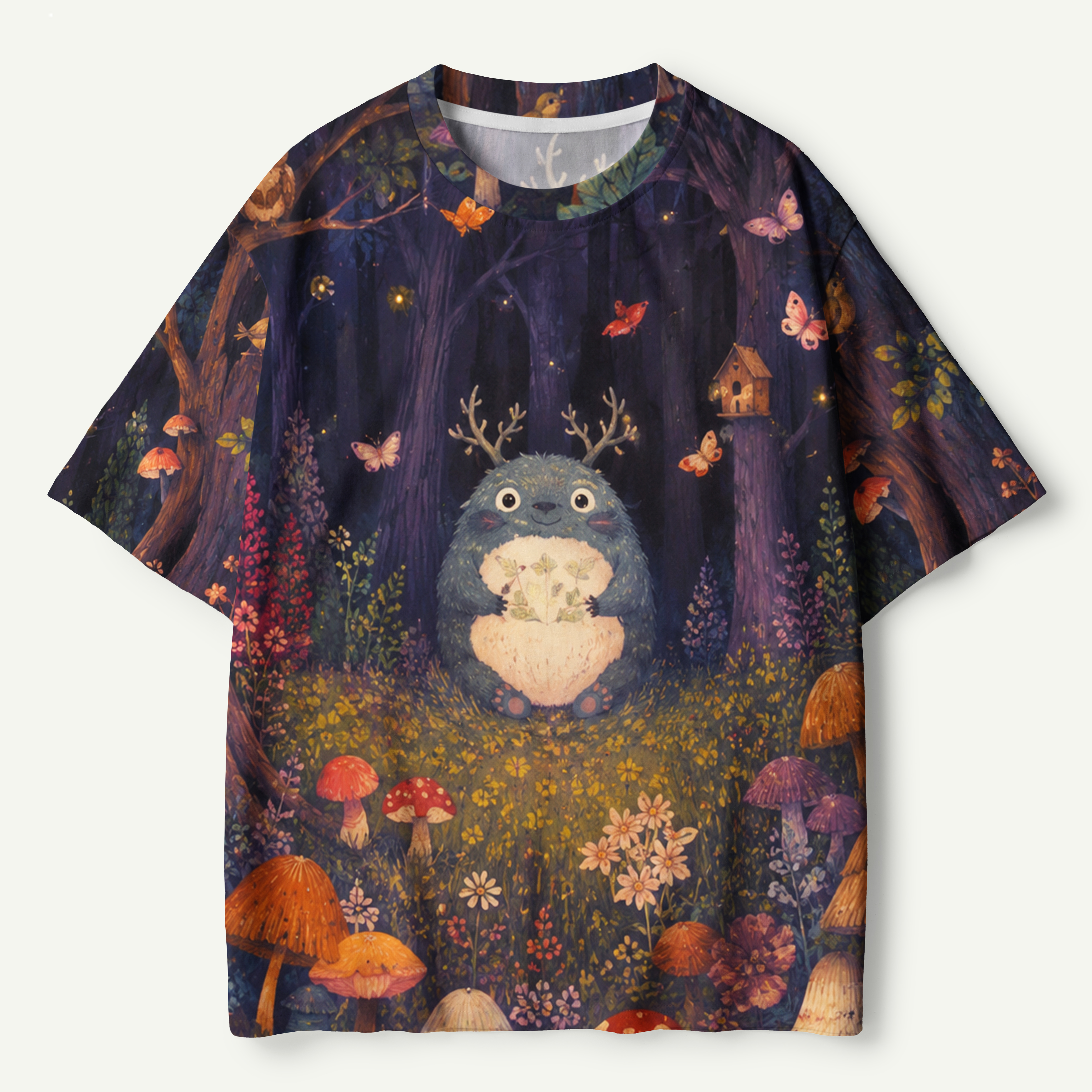 Woodland Spirit Mushroom Gathering Premium Pure Cotton Tee