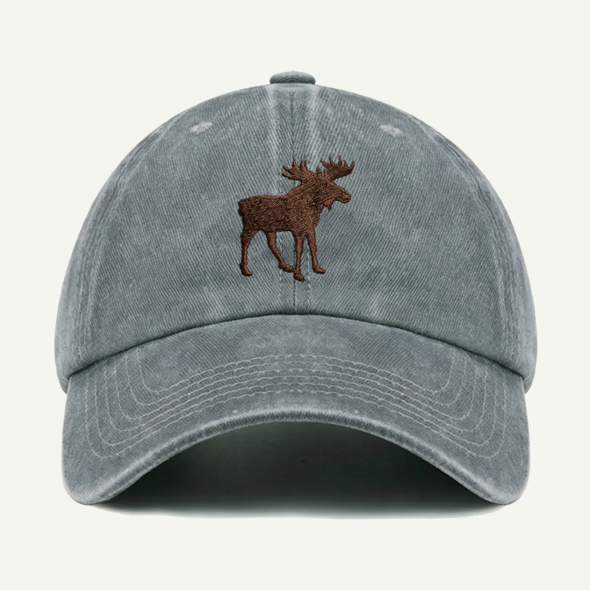 Woodland Moose Washed Embroidered Hat