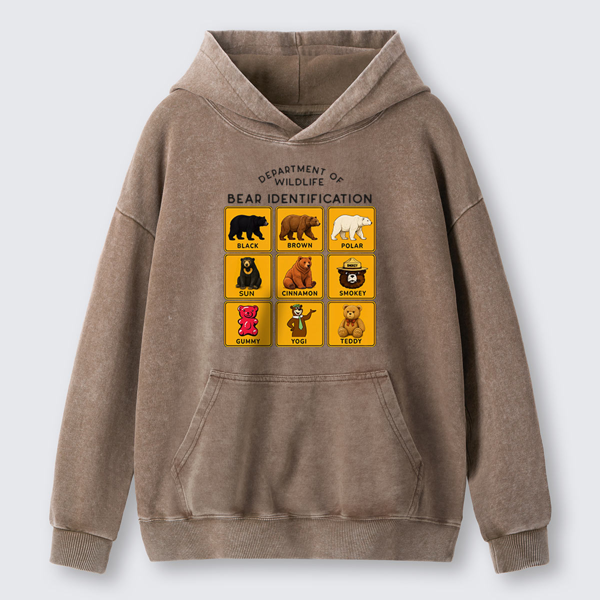 Department of Wildlife Bear Identification Gummy Bear Washed Hoodie