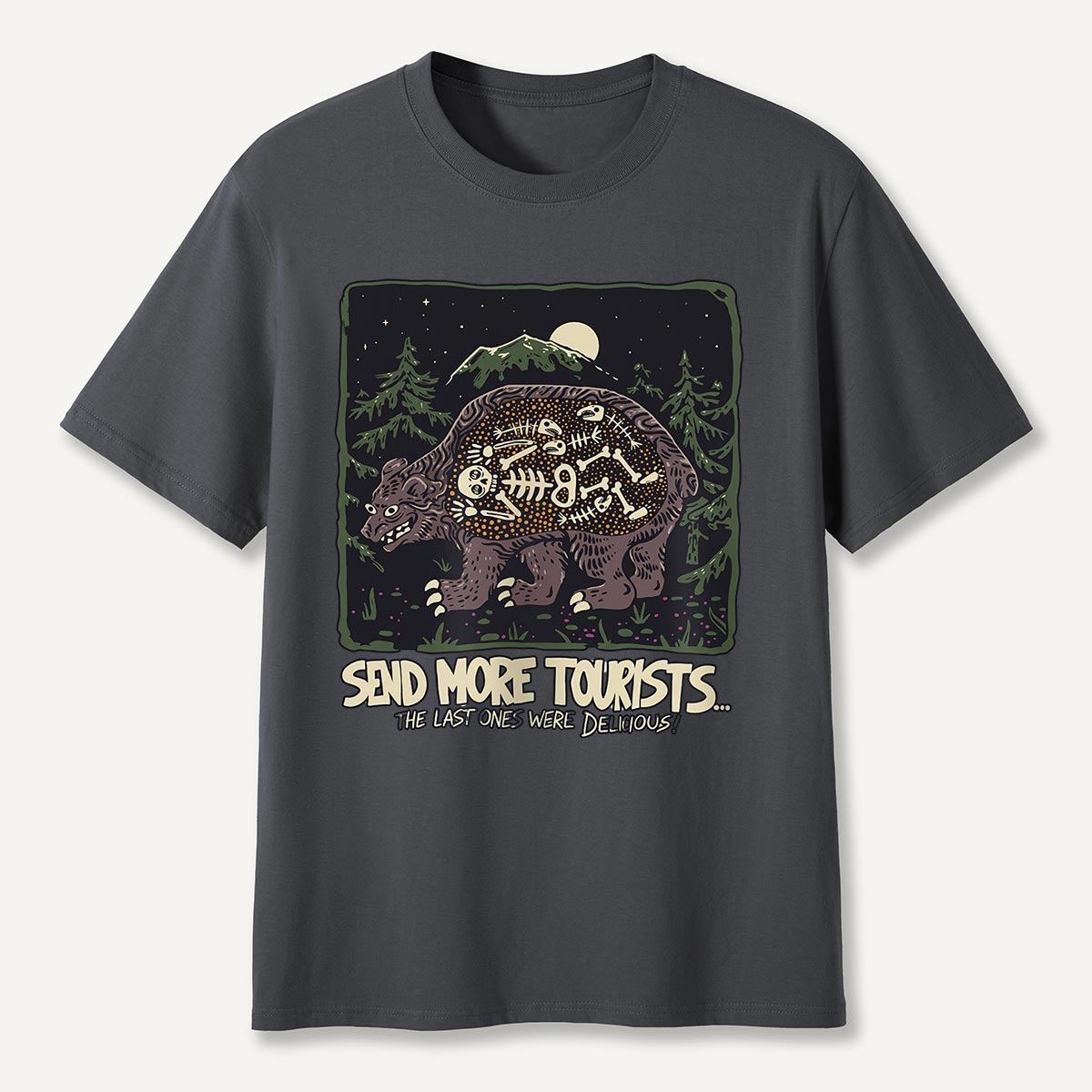 Send More Tourists Bear Skeleton T-Shirt