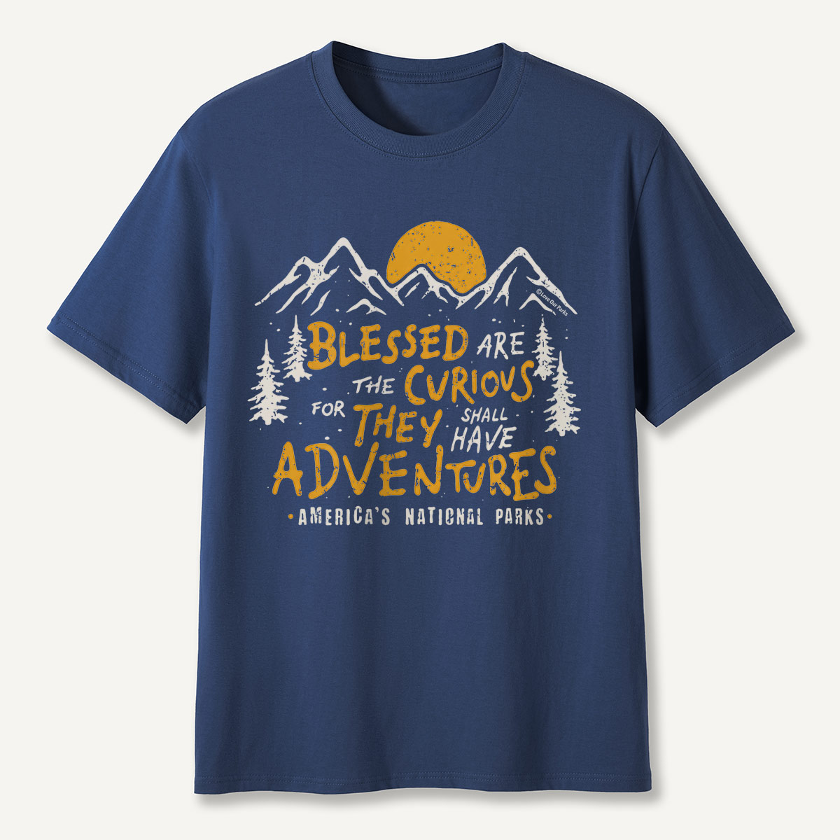 Blessed Are the Curious Adventure Mountains T-Shirt