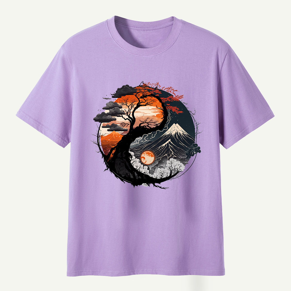 Yin Yang Autumn Forestscape T-Shirt