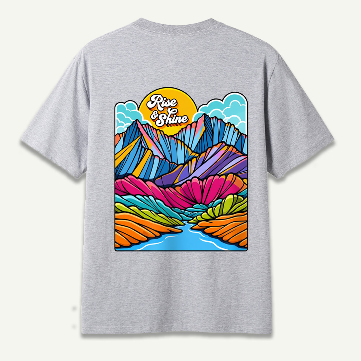 Rise And Shine Colorful Mountain Sunrise Landscape T-Shirt
