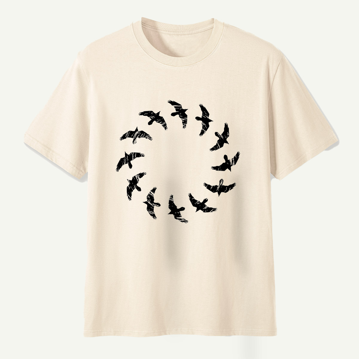 Raven Flight Circle Silhouette T-Shirt