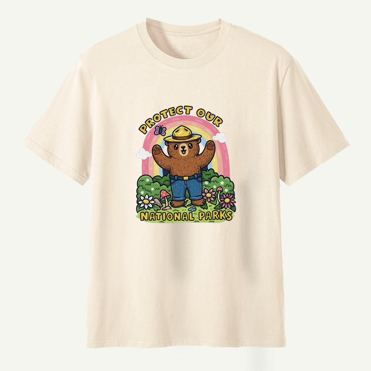 Protect Our National Parks Ranger Bear Garden Scene T-Shirt