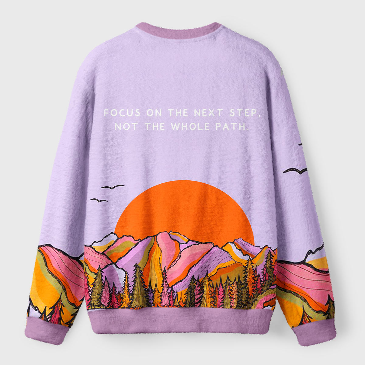 Sunset Peaks in Color Ugly Fuzzy Fleece Sweatshirt