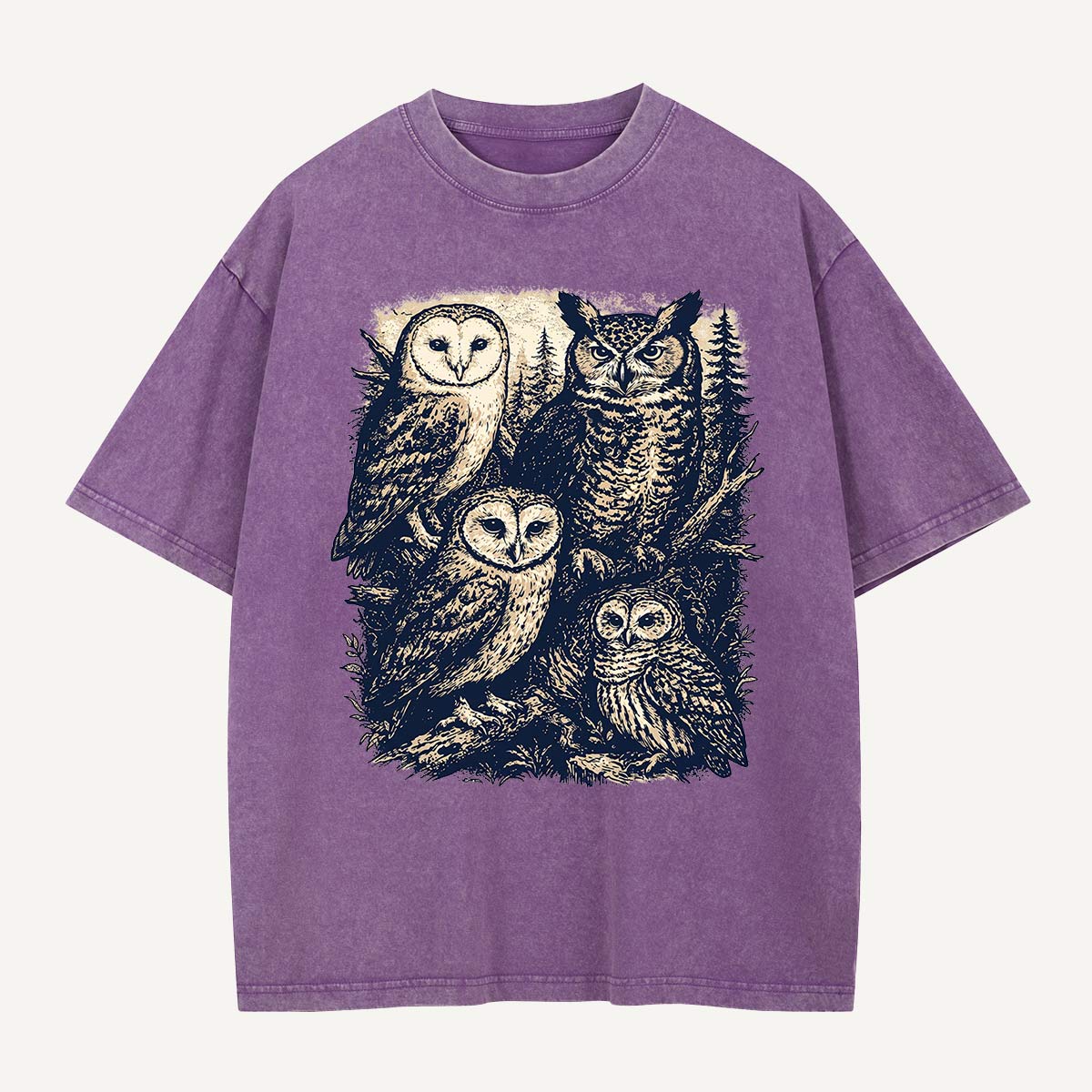 Raven In The Flower Garden Washed T-Shirt