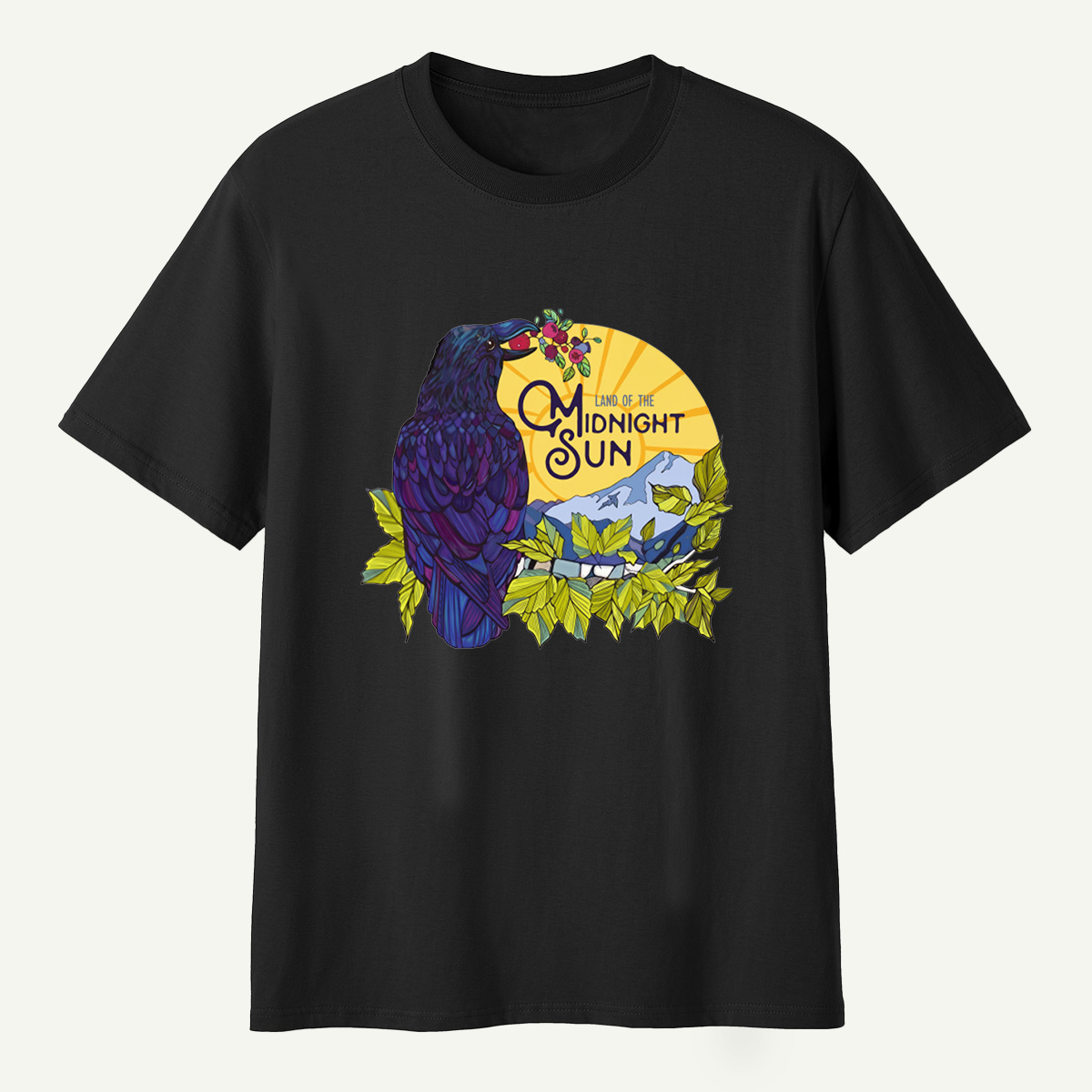 Land Of The Midnight Sun Raven Mountain Alaska Landscape T-Shirt