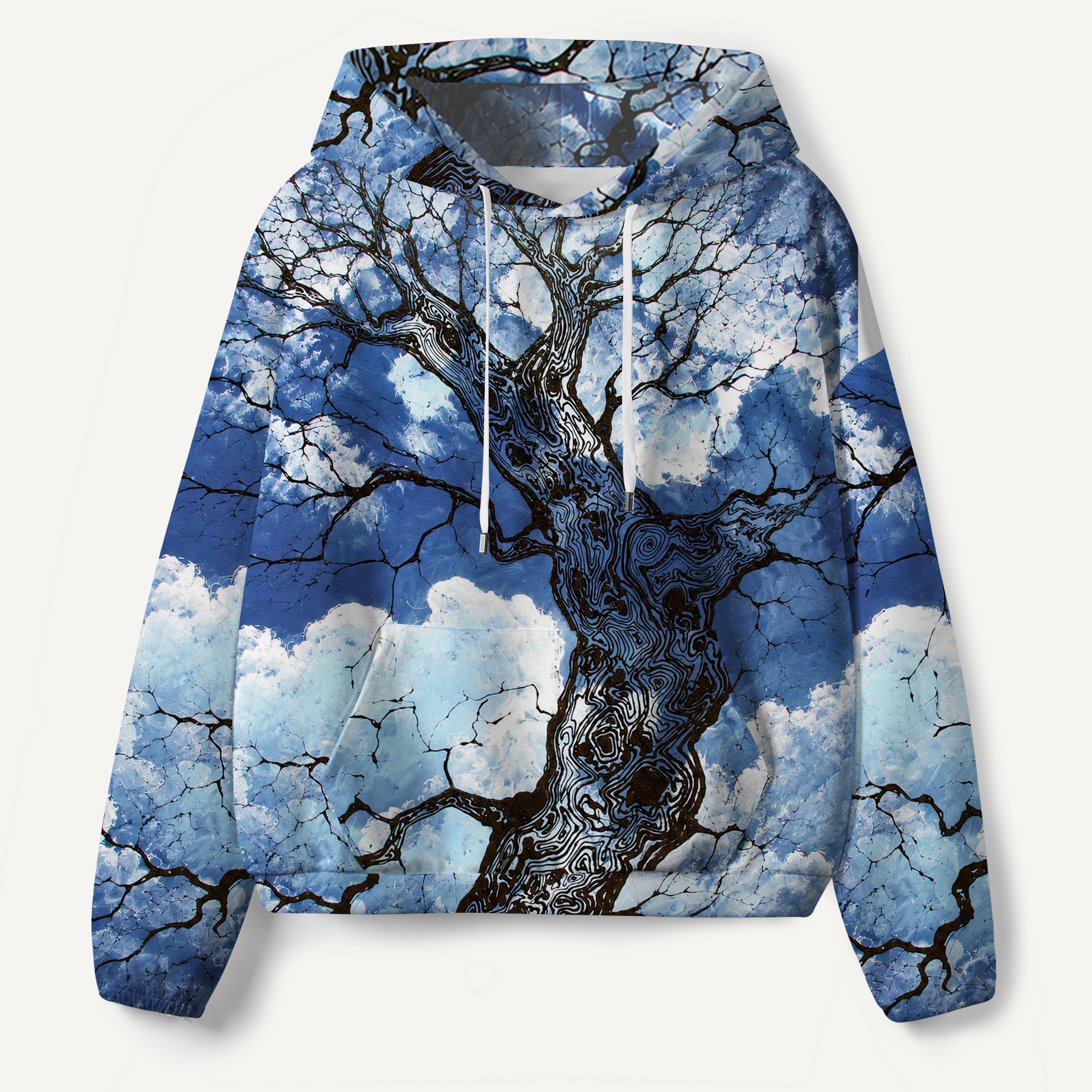 Blue Sky Tree Canopy Painting All-over Printed Hoodie