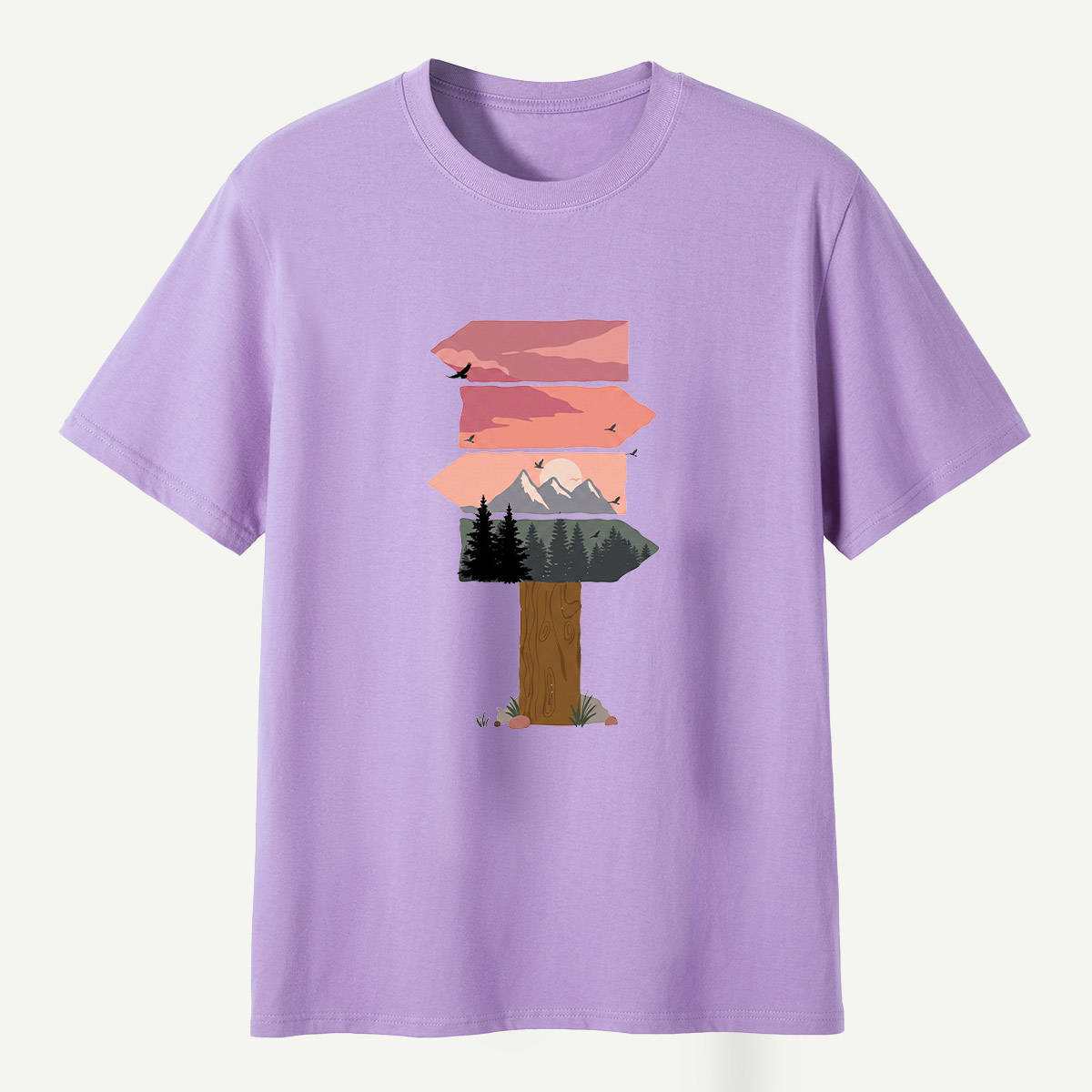 Sunset Layers Over Pine Forest T-Shirt