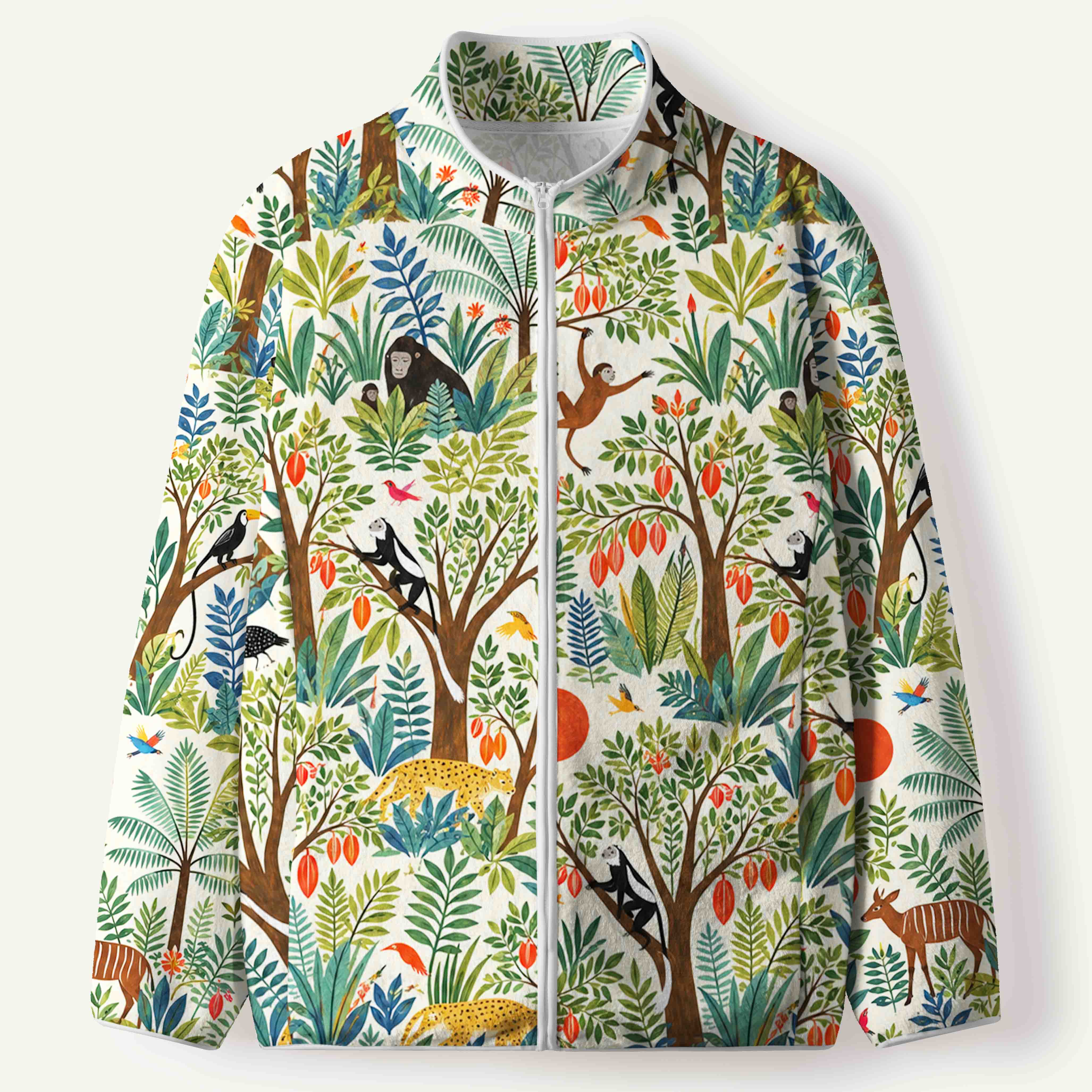 Boho Sunset Mountains Earth Tone Geometric Landscape Women's Flannel Zip Front Cardigan