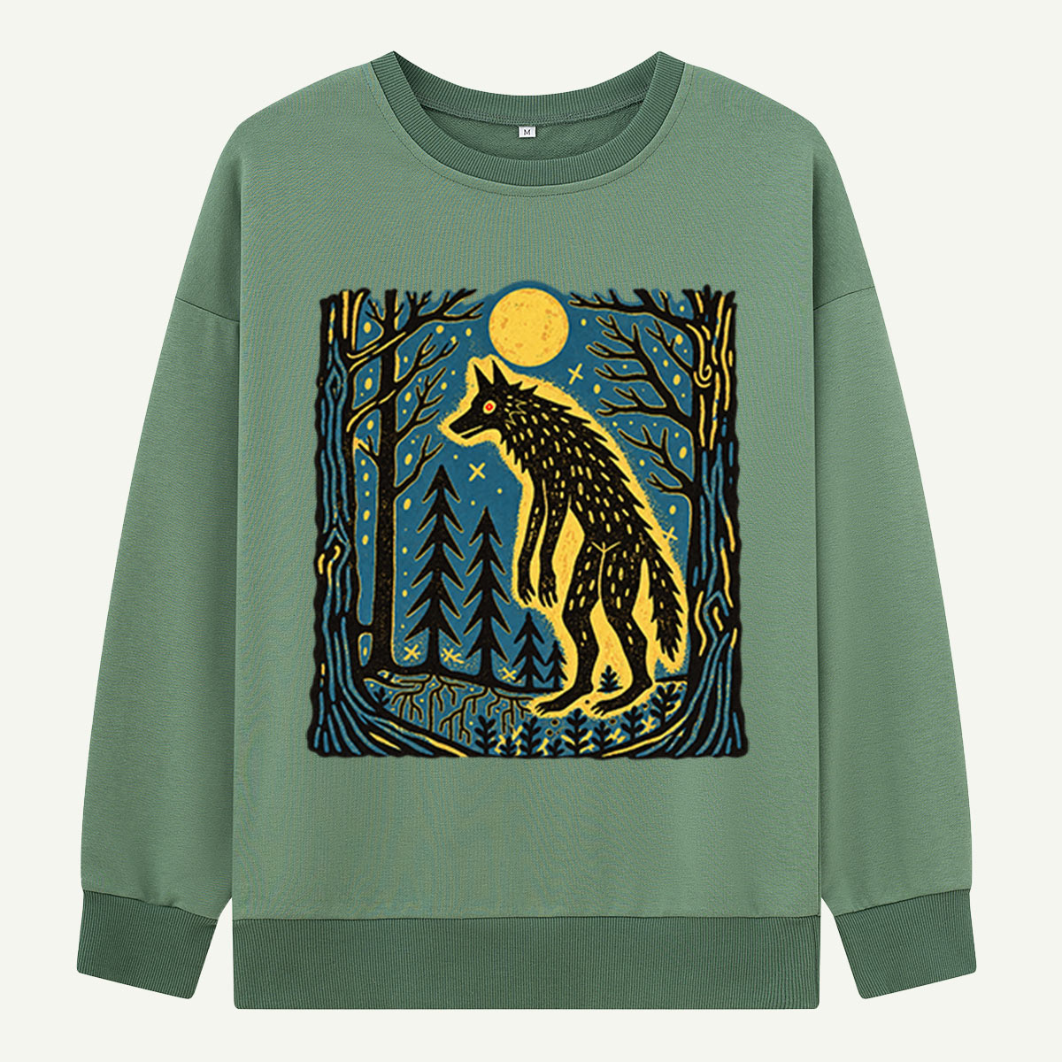 Bigfoot Moonlit Forest Wanderer Sweatshirts