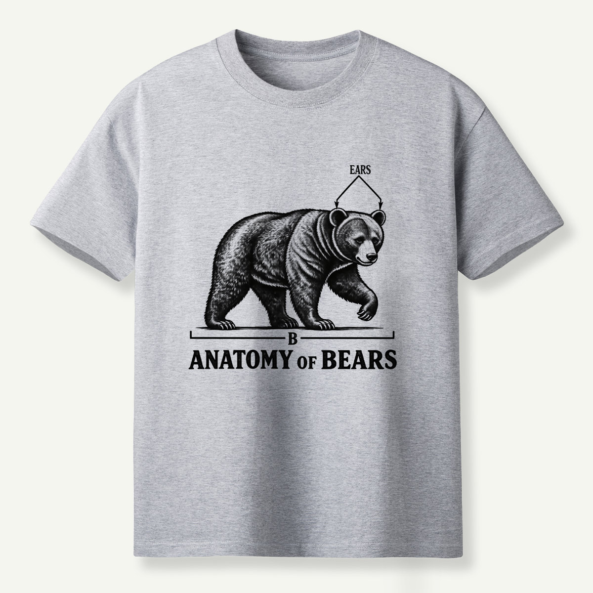 Anatomy Of Bears Vintage Wildlife Anatomy Illustration T-Shirt