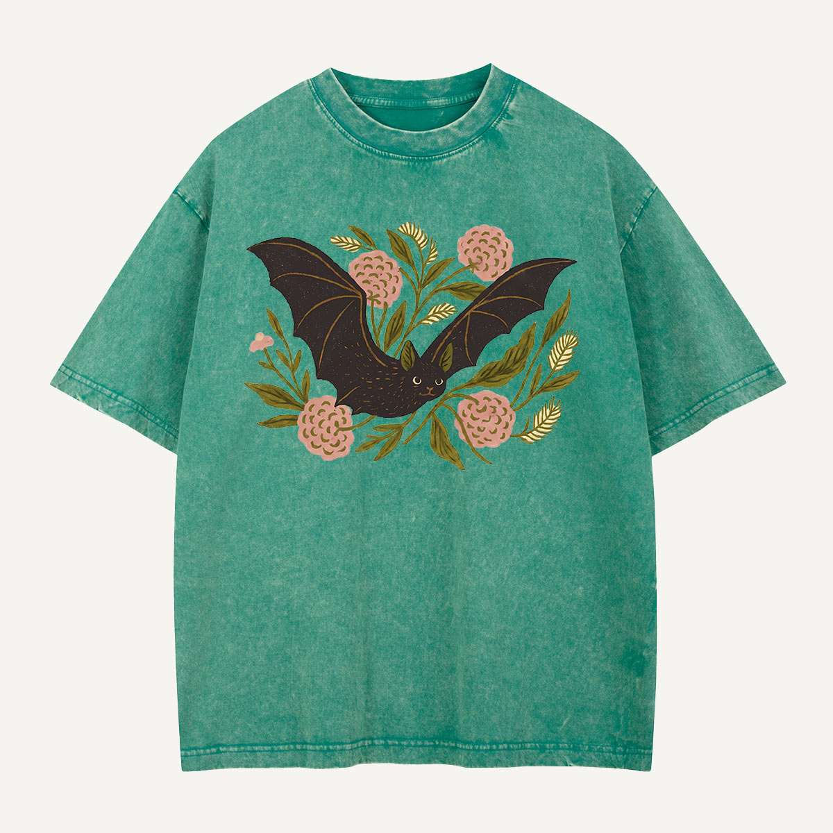 Bat in Bloom Washed T-Shirt