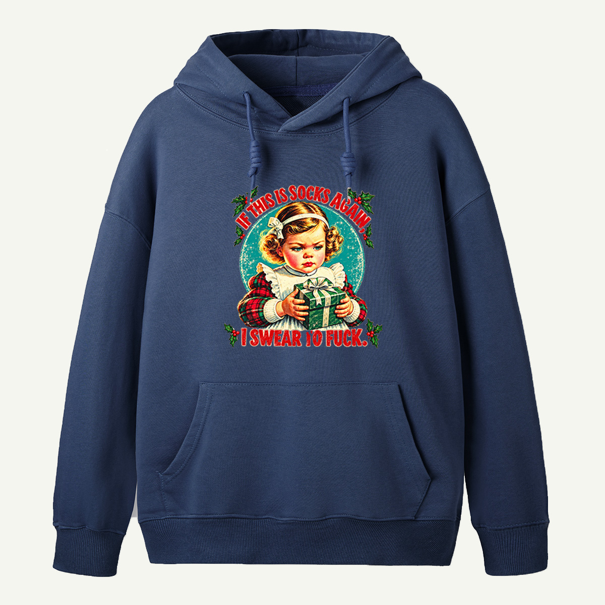 If This Is Socks Again I Swear To Fuck Angry Little Girl With Christmas Present Hoodie