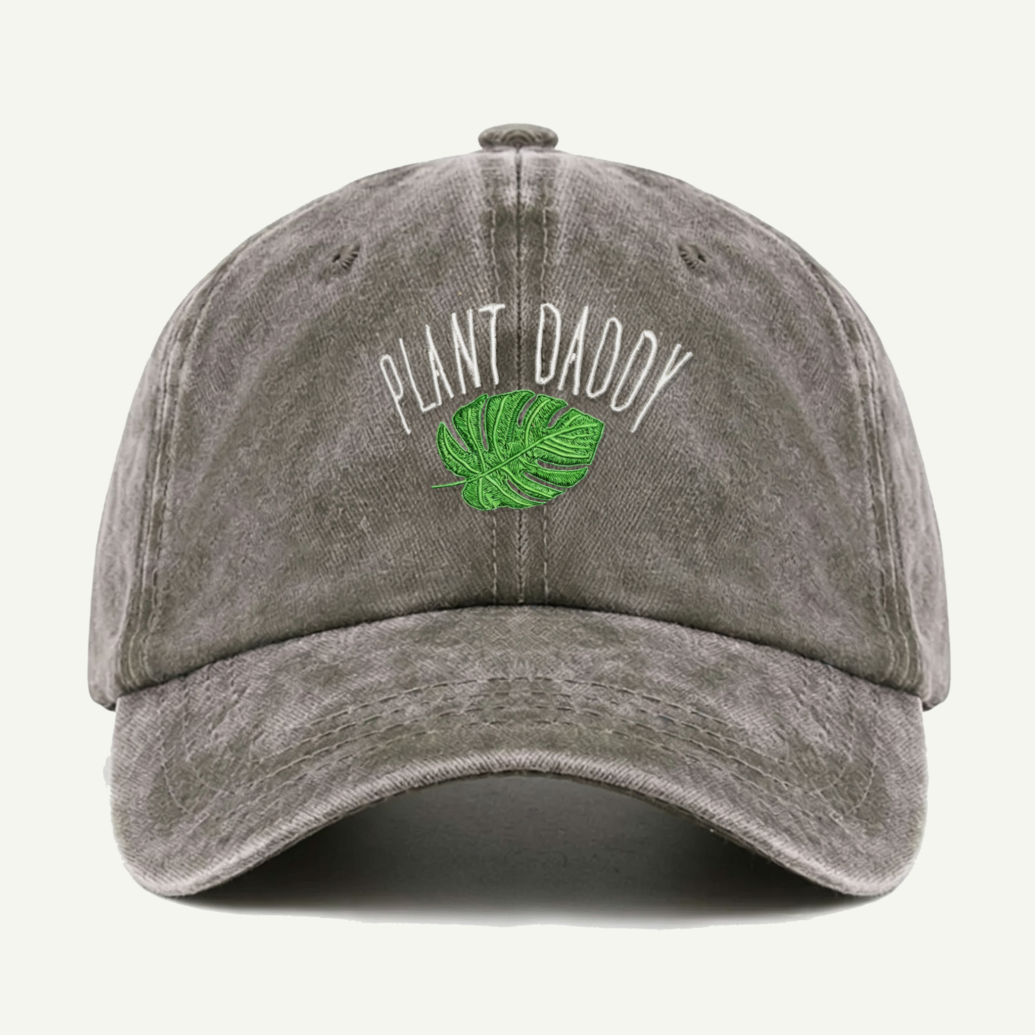 Plant Daddy Tropical Leaf Washed Embroidered Hat